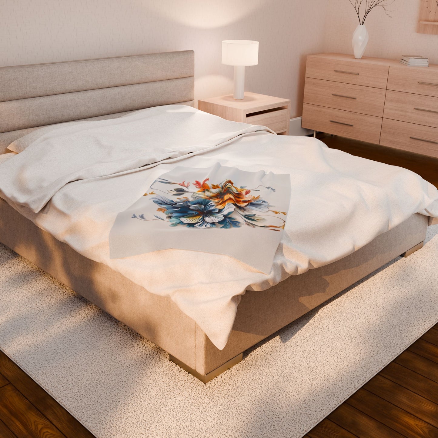 Floral Velveteen Plush Blanket - Cozy Home Decor for All Occasions