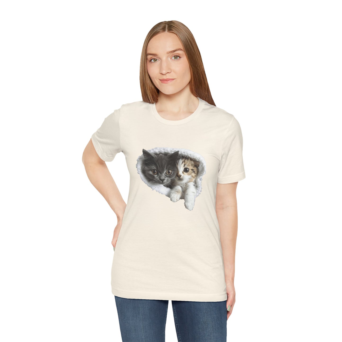 Cute Cats T-shirt for Cat Lovers - Lightweight Fabric Tee