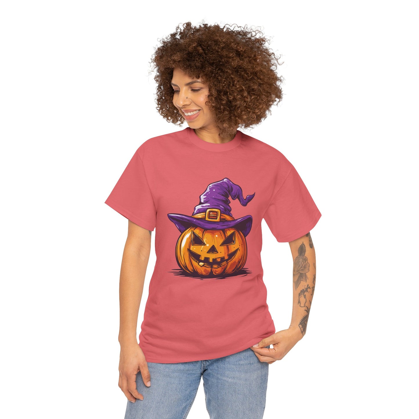 Pumpkin T-shirt - Halloween Tee - Unisex Heavy Cotton Tee - Spooky t-shirt