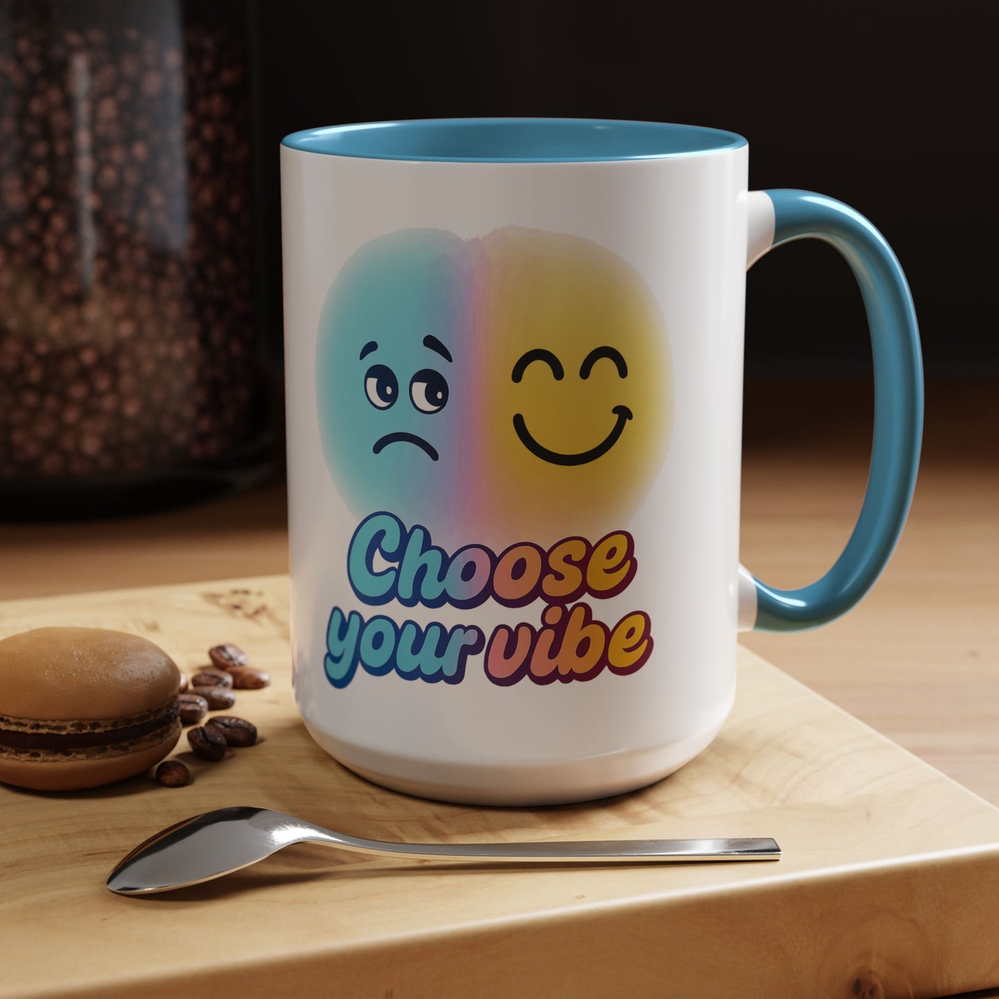 Choose Your Vibe Coffee Mug - Fun Accent Mug for Positive Energy, Happy Mood Gifts, Coffee Lovers, Unique Cup for Home or Office