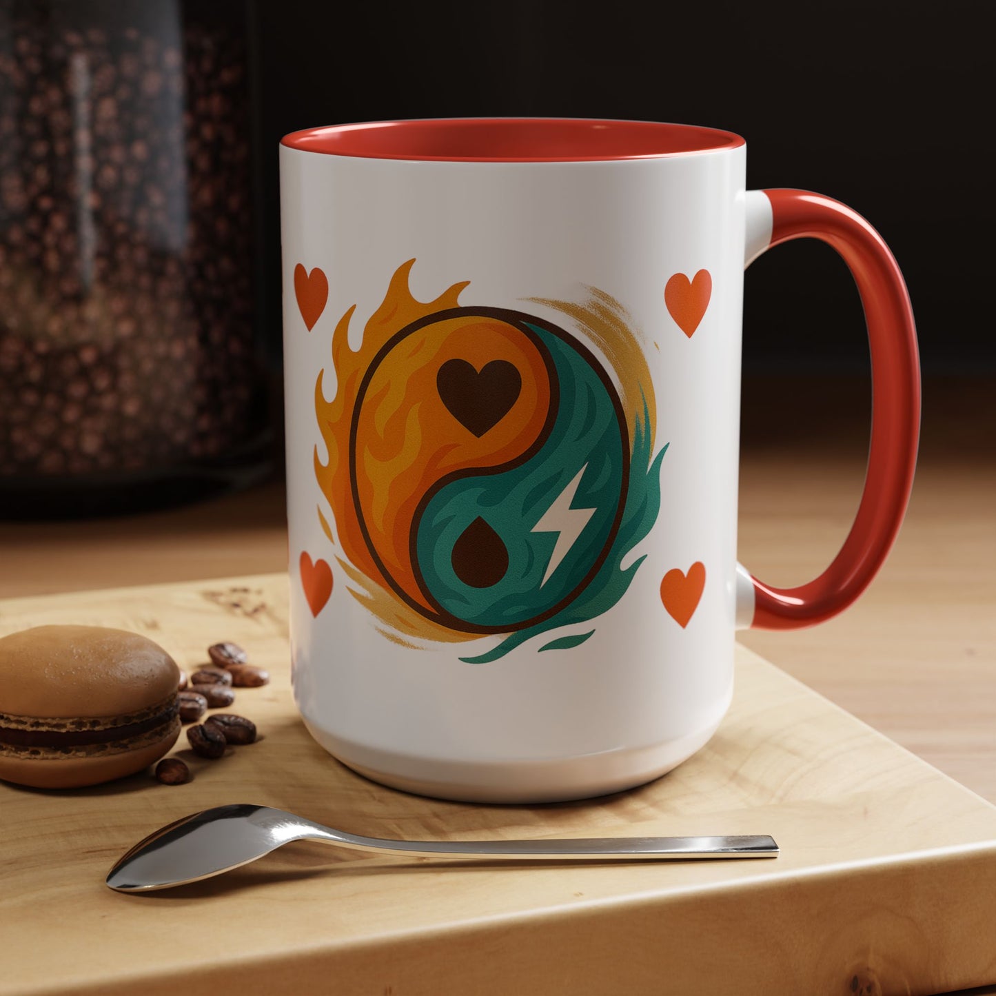 Bold Yin Yang Accent Coffee Mug – 11oz & 15oz – Perfect for Coffee Lovers