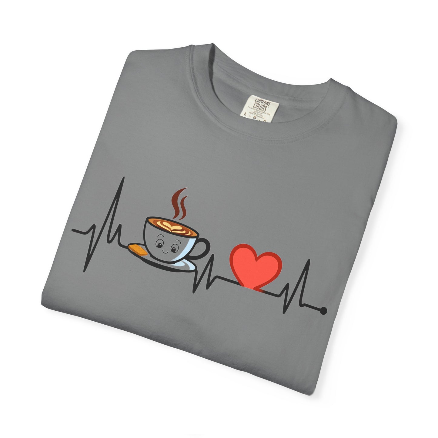 Cute Coffee Heartbeat T-Shirt, Unisex Tee for Coffee Lovers, Gift for Baristas, Casual Wear, Perfect for Birthdays and Holidays