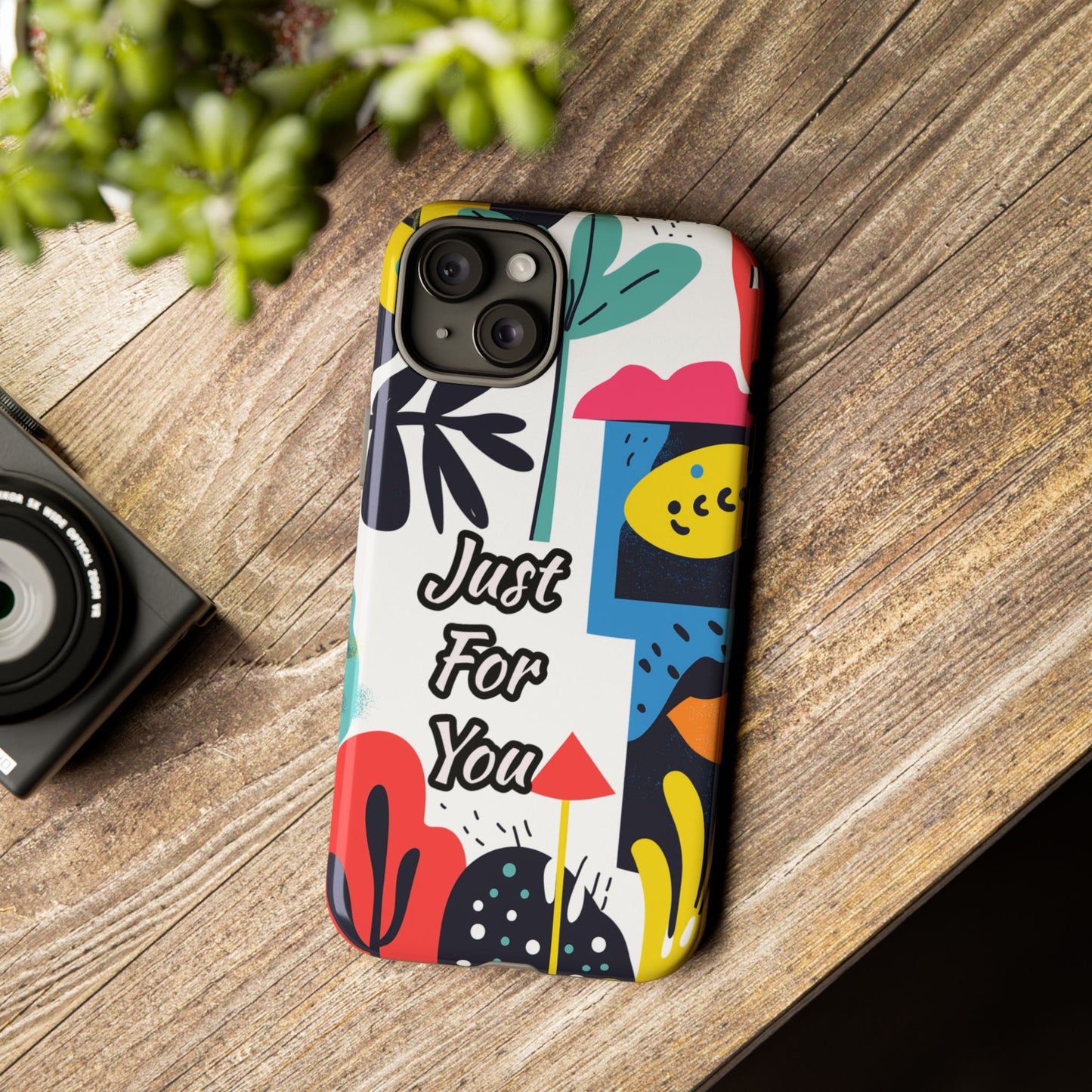 Colorful Phone Case with "Just For You" Design - Fun Gift, Unique Phone Accessory, Vibrant Design, Custom Gift Idea, Personal Touch
