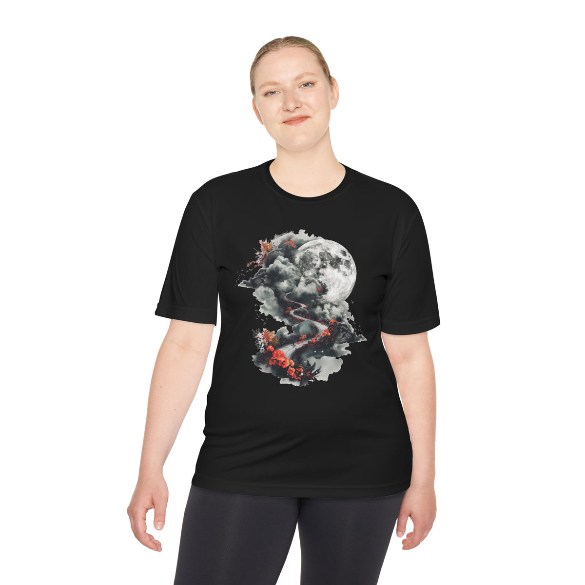 Unisex Wicking Tee Shirts - Beautiful Road Going up to Space T-shirt