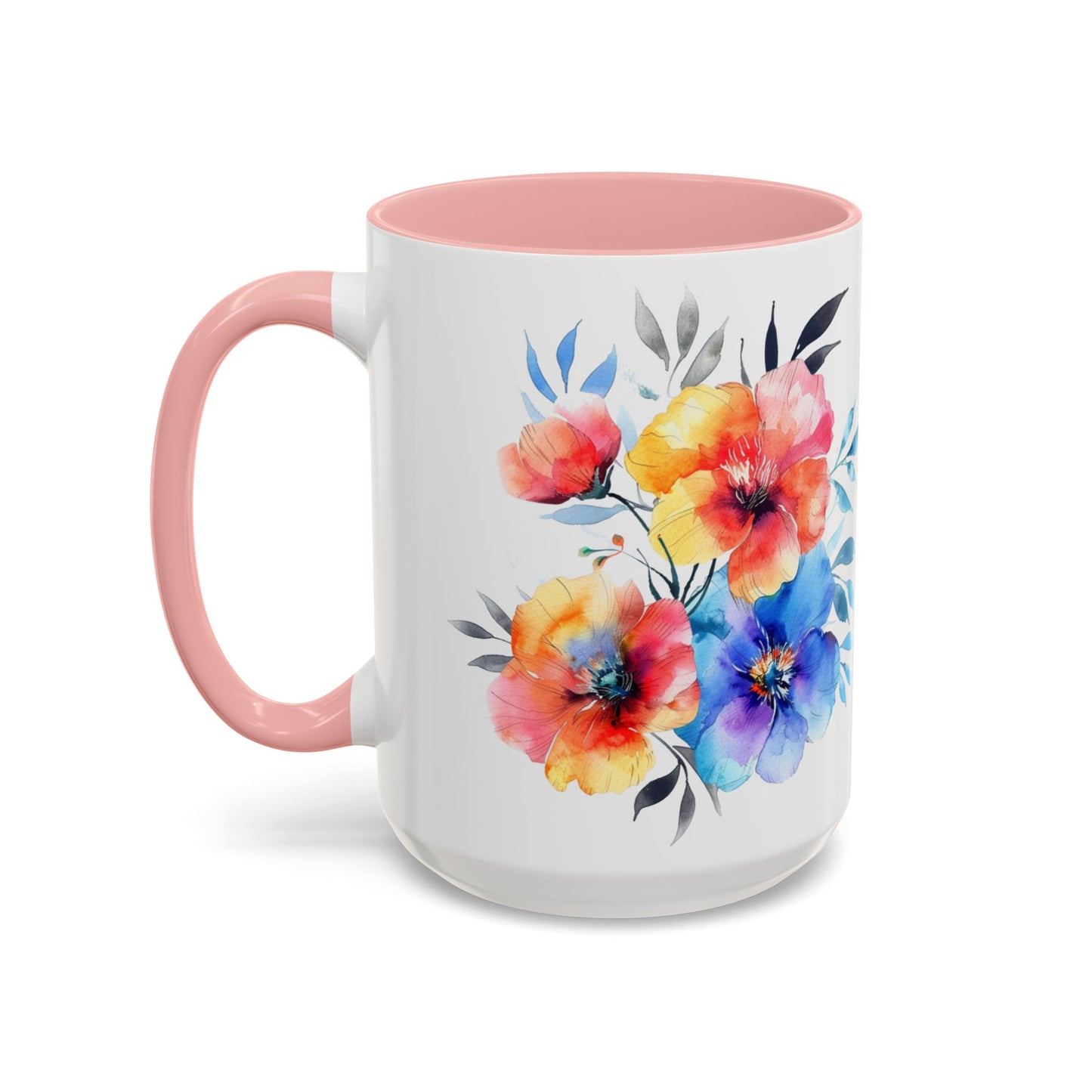 Oil colored Wildflowers Accent Coffee Mug, (11oz, 15oz)