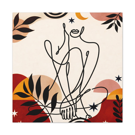 Abstract Line Art Woman Canvas Print