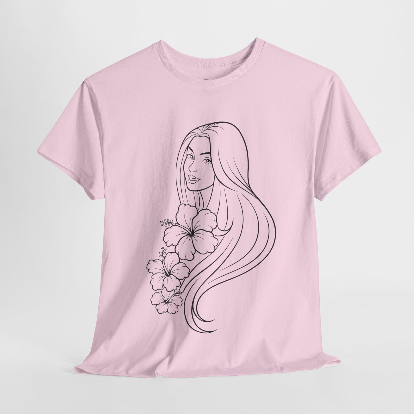 Floral Princess Cotton Tee - Chic Casual Wear - Birthday Gift - Mother's Day Gift