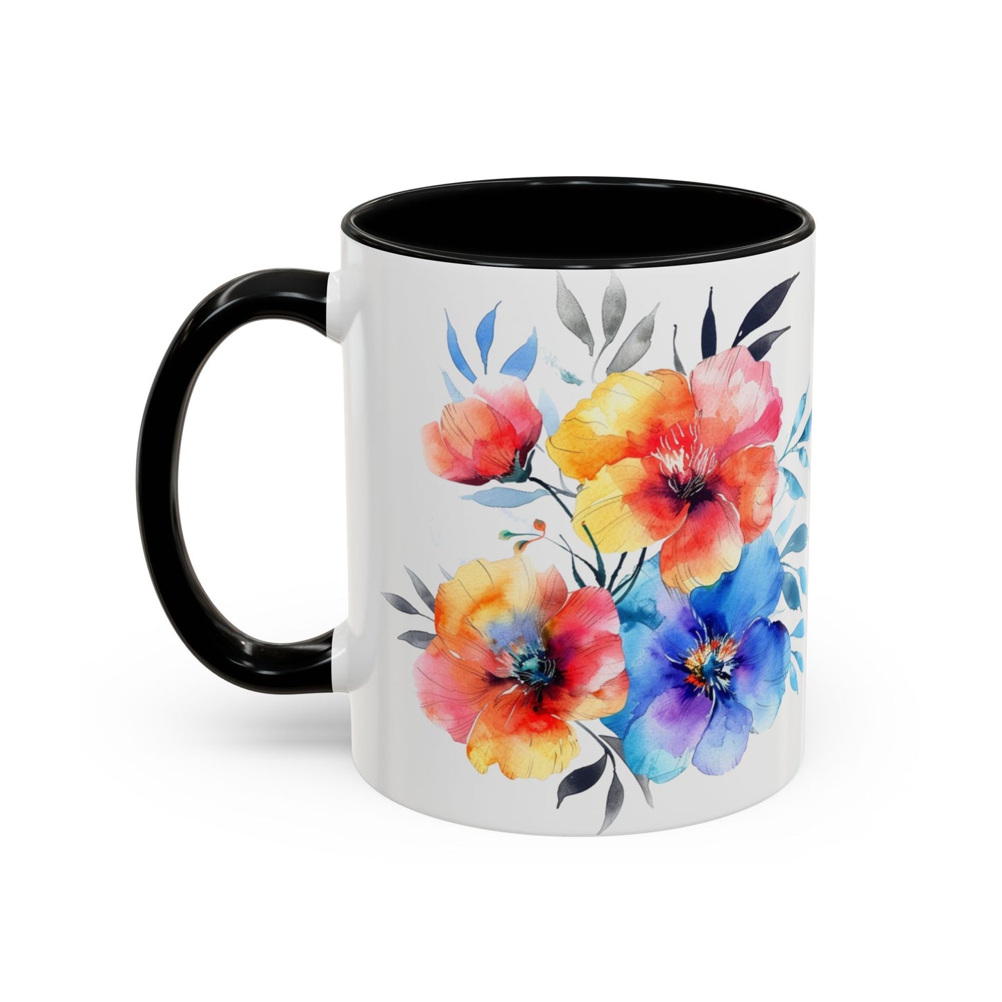 Oil colored Wildflowers Accent Coffee Mug, (11oz, 15oz)