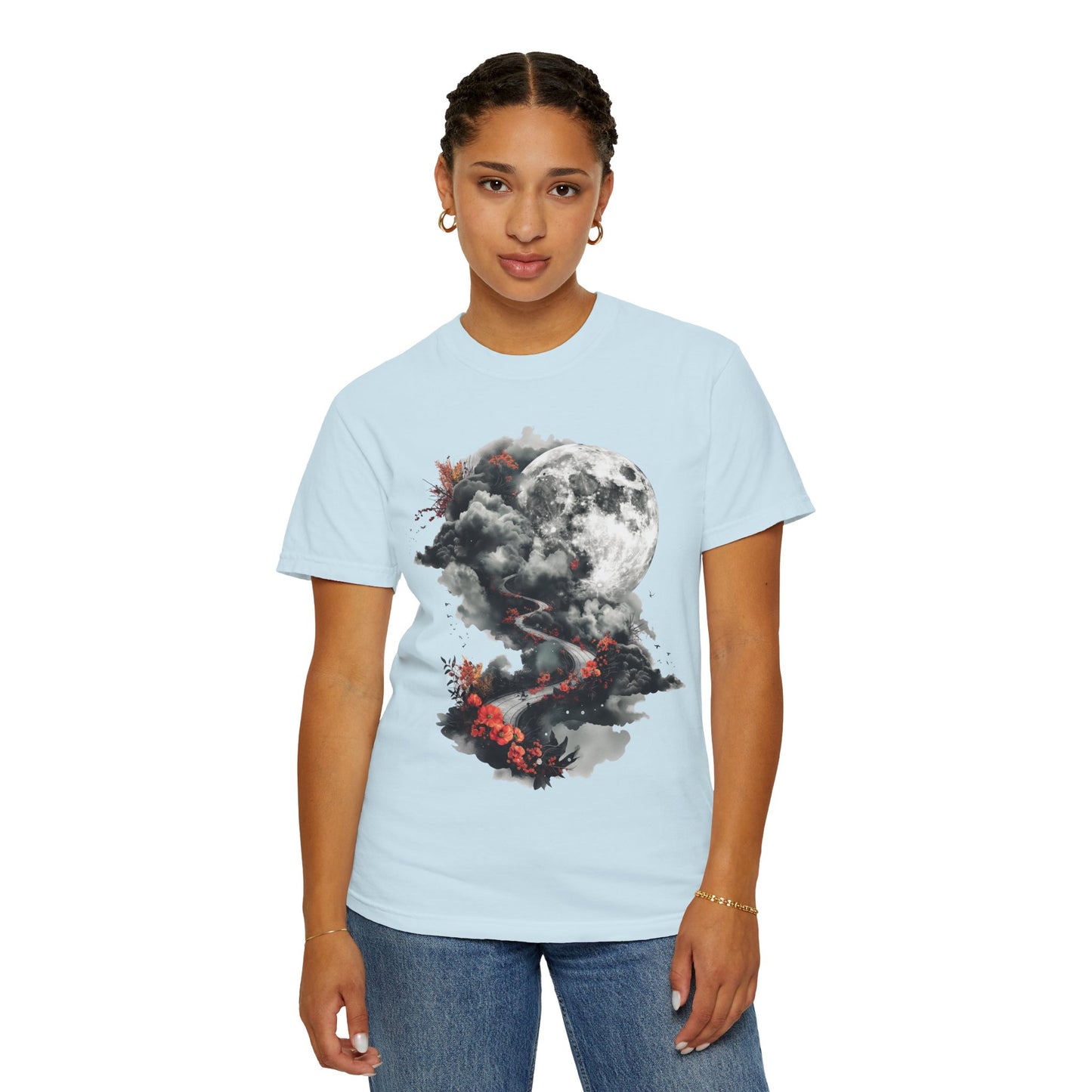 Artistic Moonlit T-Shirt - Soft Unisex Tee, Gift for Nature Lovers, Casual Wear, Boho Style, Handmade Gift