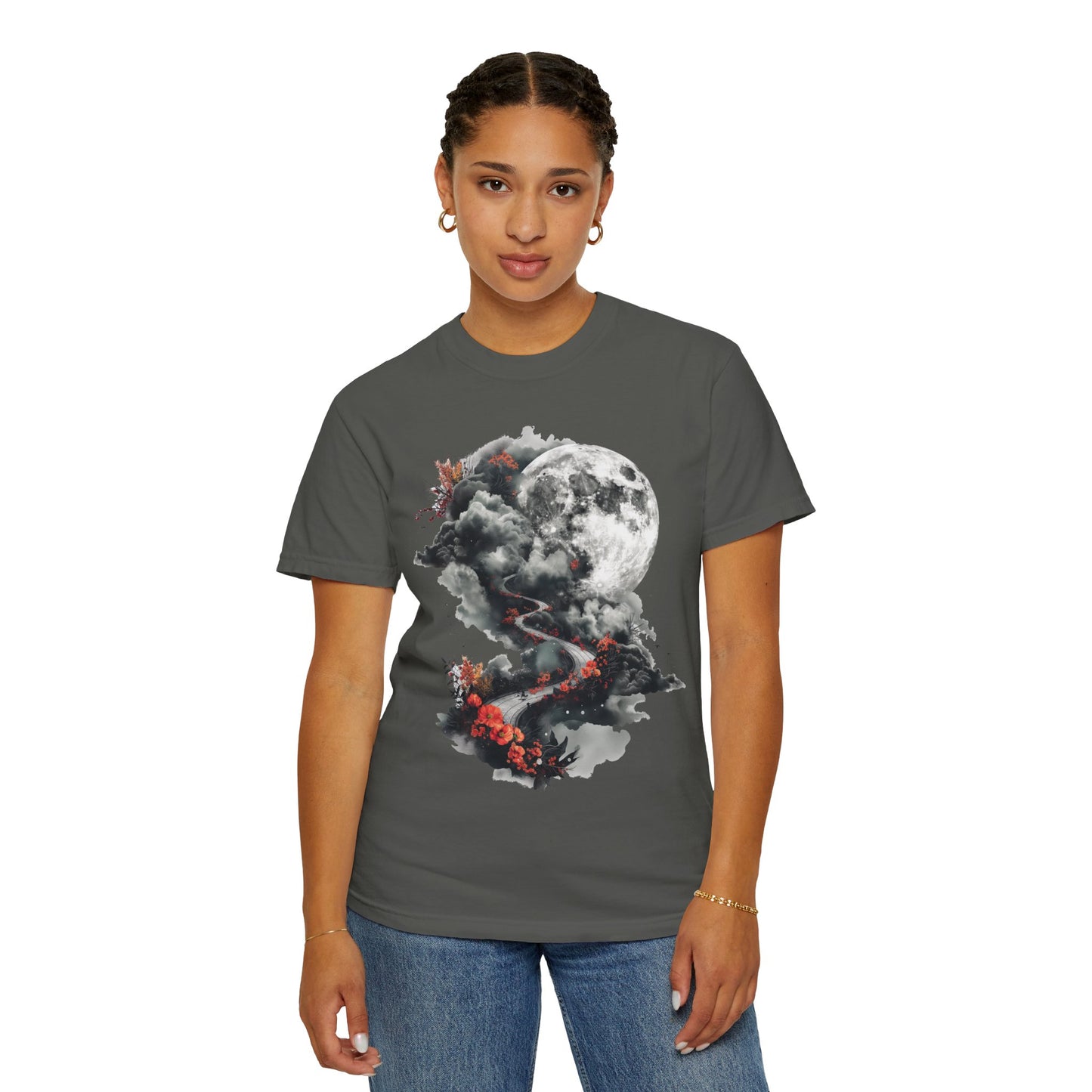 Artistic Moonlit T-Shirt - Soft Unisex Tee, Gift for Nature Lovers, Casual Wear, Boho Style, Handmade Gift