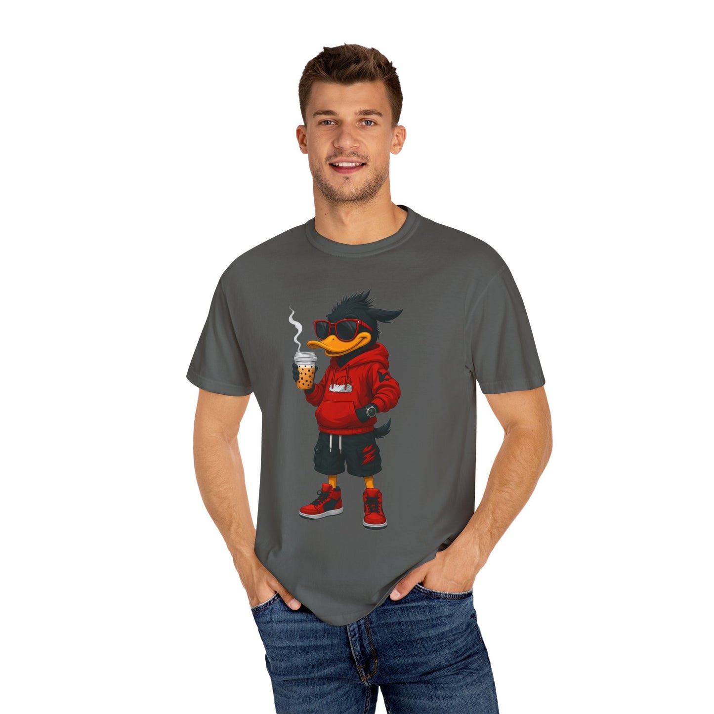 Cool Cartoon Duck Men's T-Shirt, Casual Graphic Tee, Fun Summer Shirt, Gift, Streetwear Style, Perfect for Parties