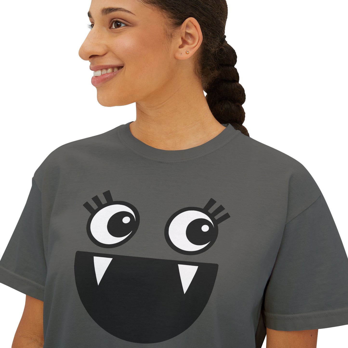 Cute Monster Women's Boxy Tee - Playful Graphic T-Shirt for Fun Style