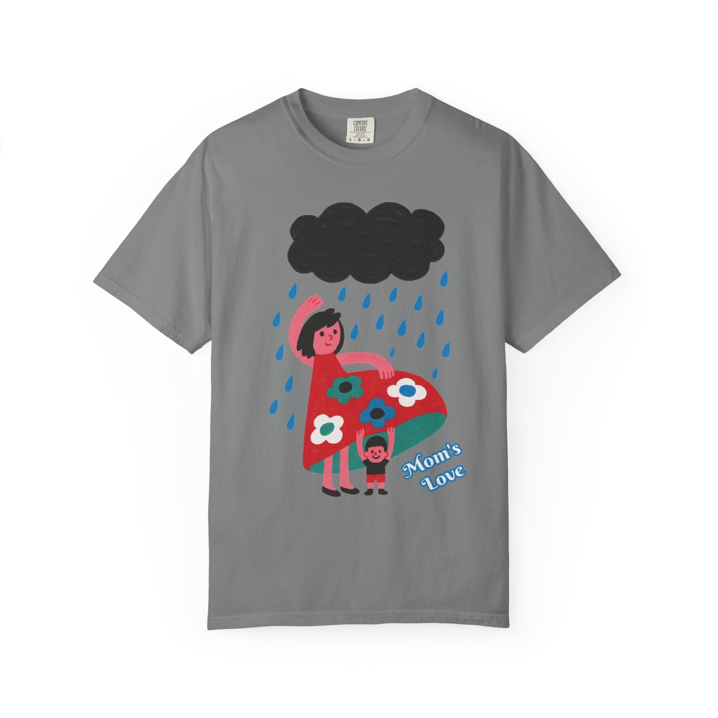 Colorful Rainy Day Unisex T-Shirt - Whimsical Design Featuring Flowers & Clouds - Mother's day Gift - Birthday Gift