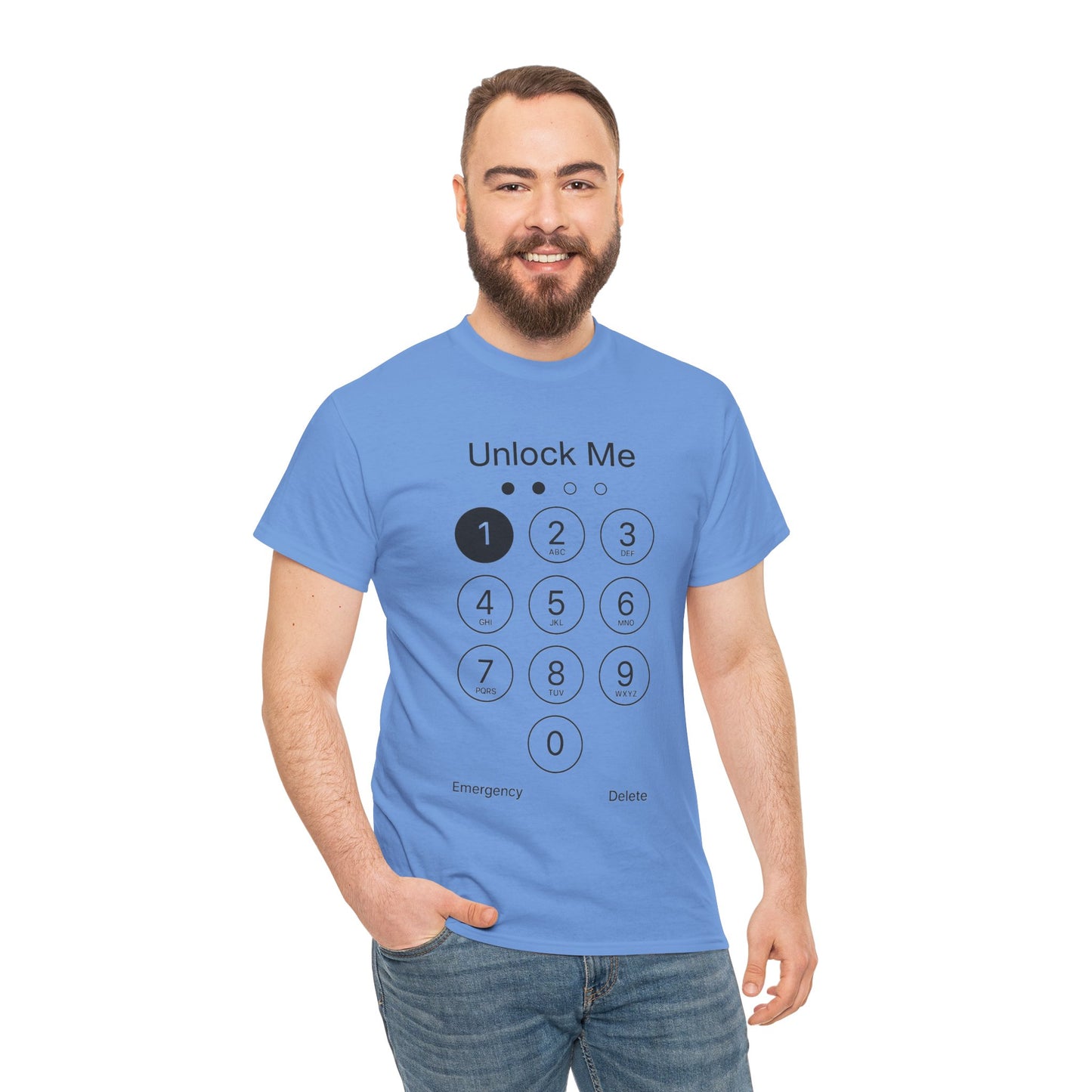 Unlock Me Graphic Tee, Funny T-Shirt for Tech Lovers, Casual Wear, Gift for Birthdays, Tech-themed Apparel, Unisex Heavy Cotton Tee