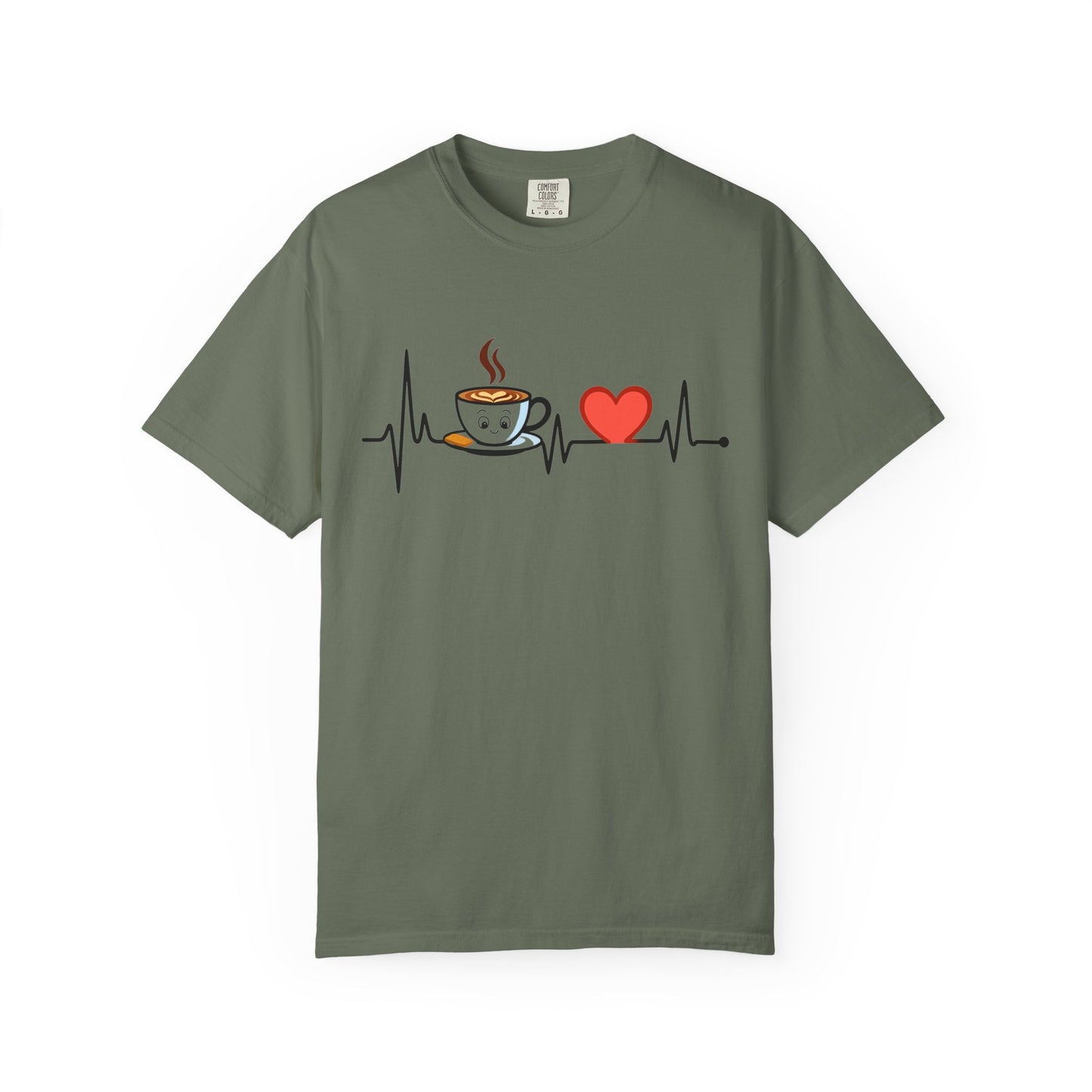 Cute Coffee Heartbeat T-Shirt, Unisex Tee for Coffee Lovers, Gift for Baristas, Casual Wear, Perfect for Birthdays and Holidays