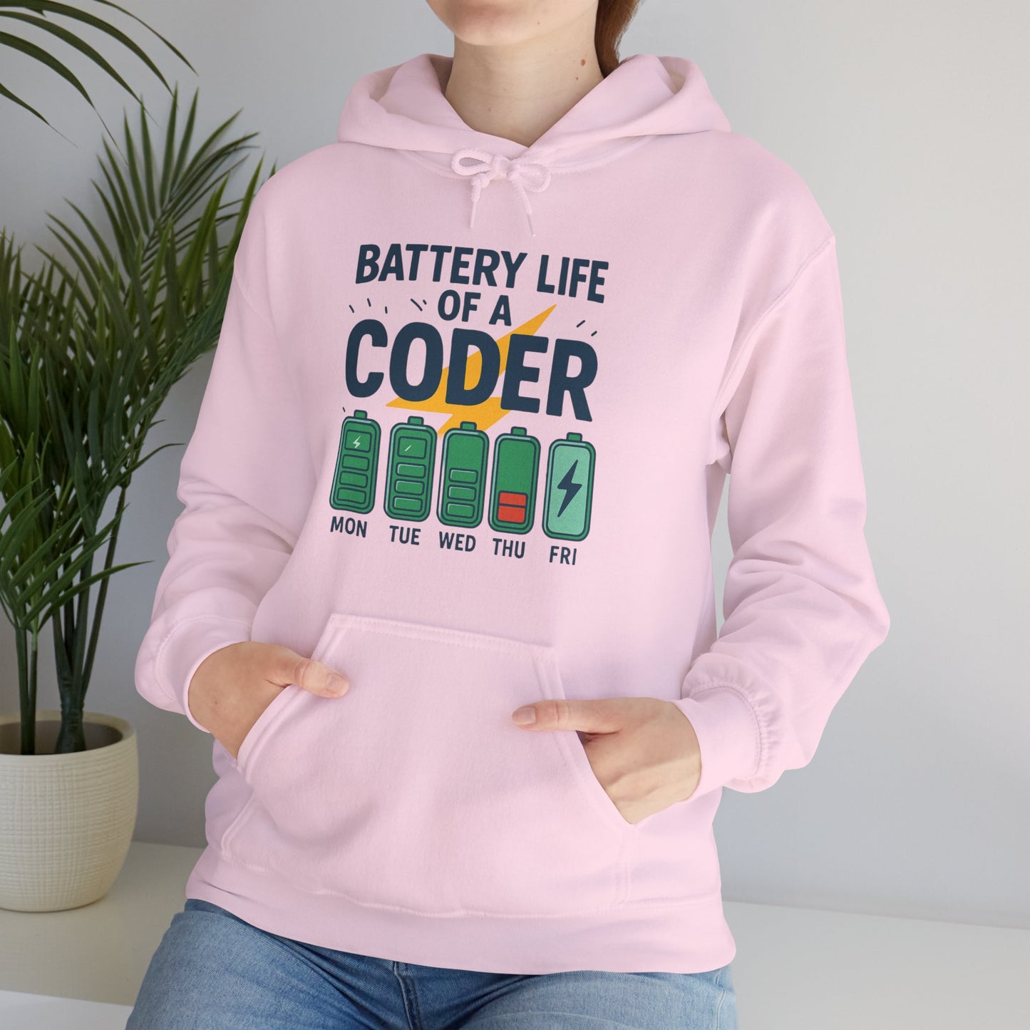 Battery Life of a Coder Hoodie, Programmer Gift, Coding Apparel, Techie Fashion