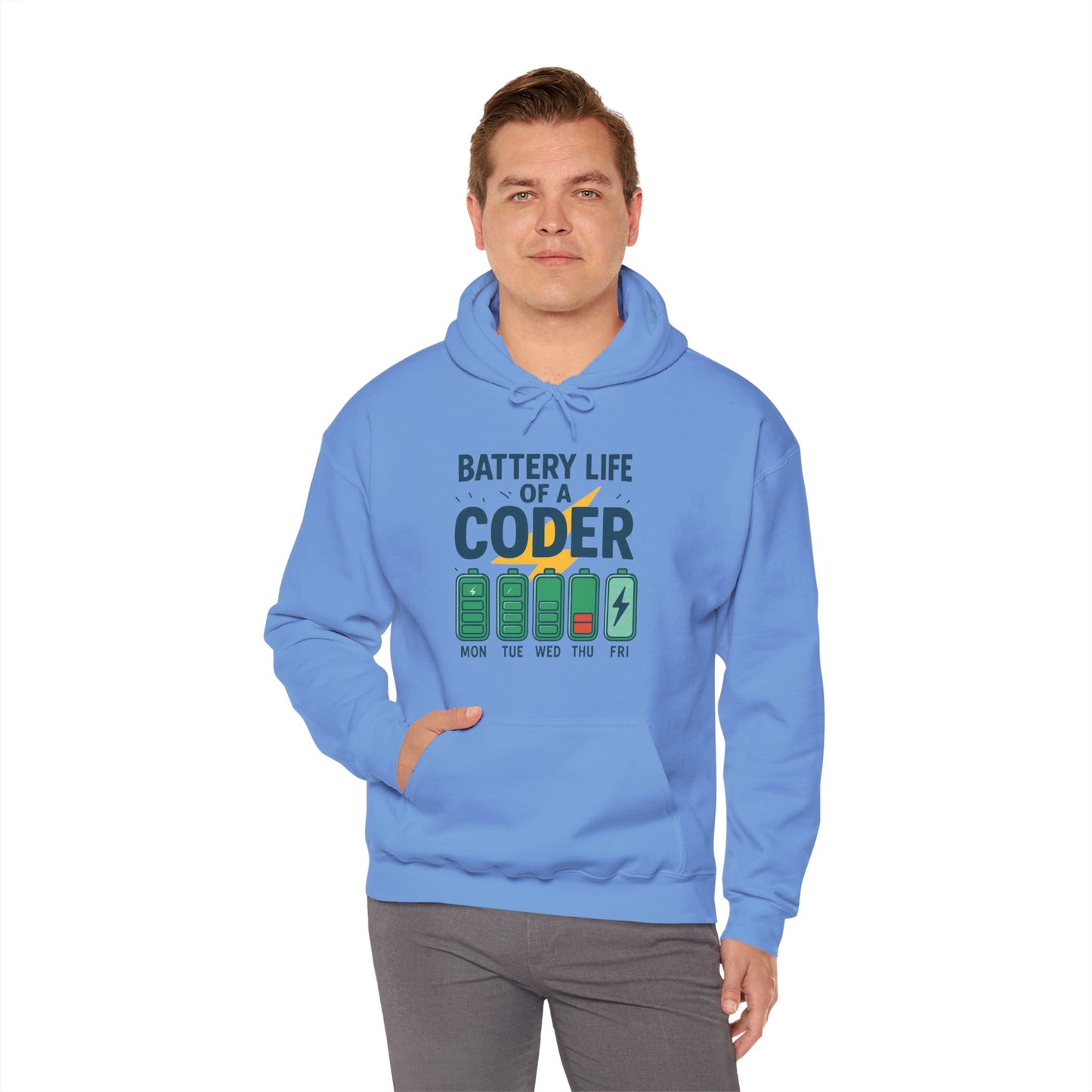 Battery Life of a Coder Hoodie, Programmer Gift, Coding Apparel, Techie Fashion