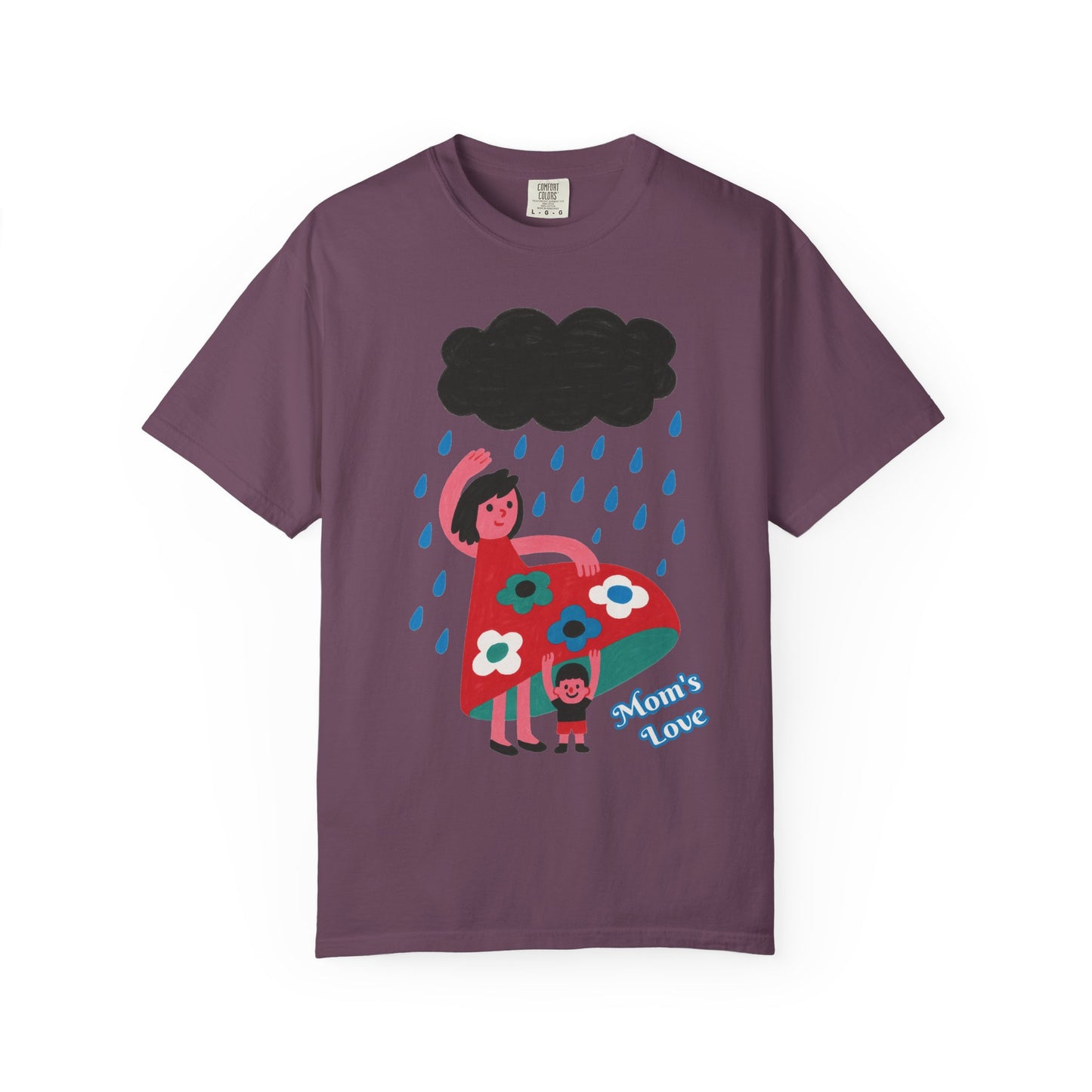 Colorful Rainy Day Unisex T-Shirt - Whimsical Design Featuring Flowers & Clouds - Mother's day Gift - Birthday Gift