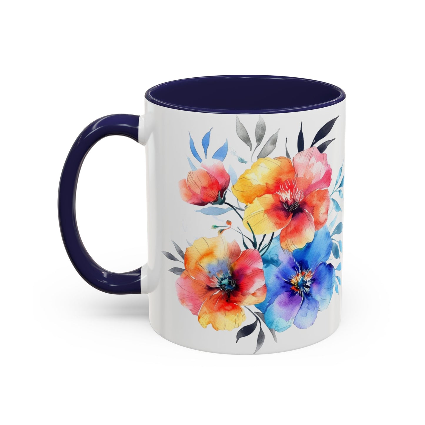 Oil colored Wildflowers Accent Coffee Mug, (11oz, 15oz)