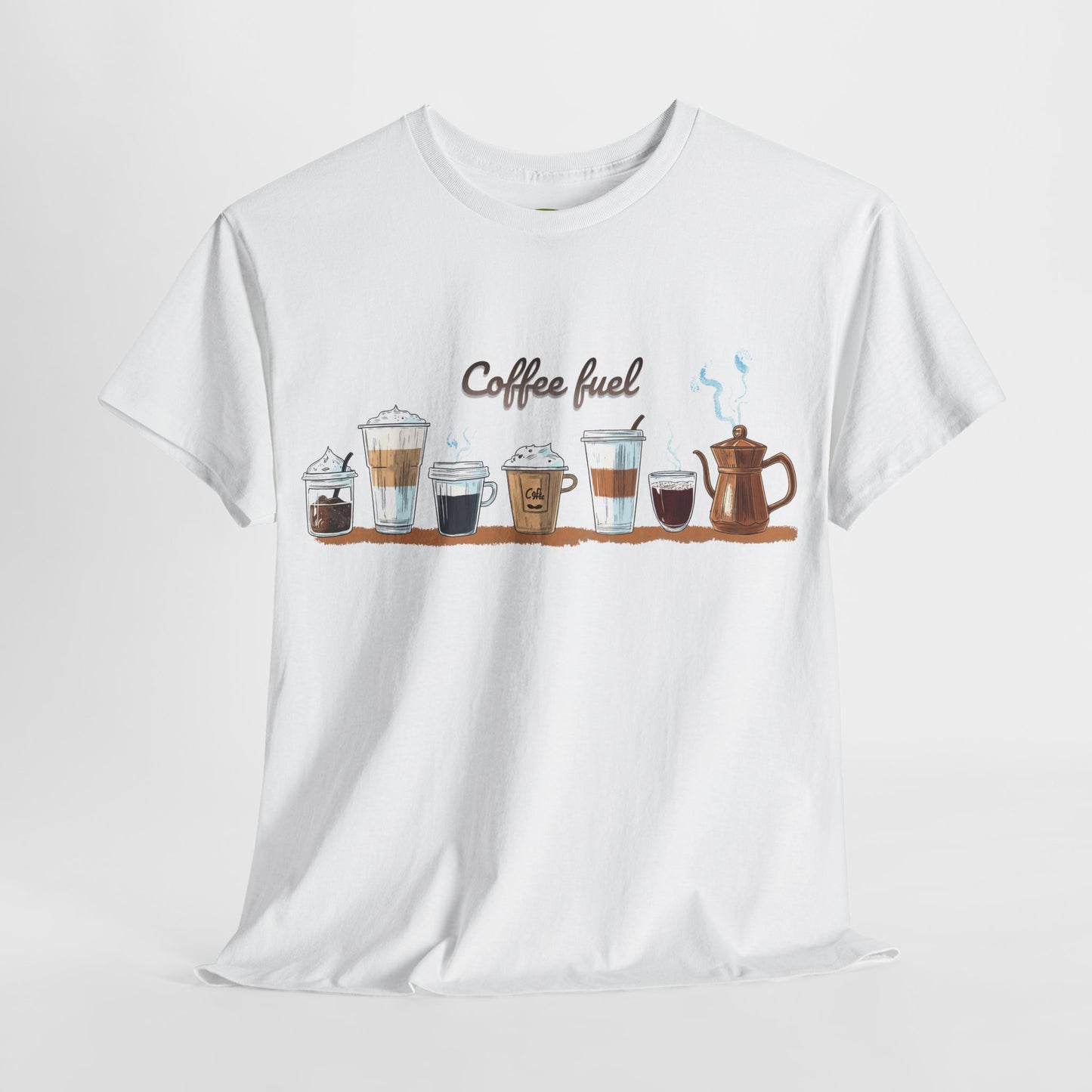 Coffee Cups T-shirt - Unisex Heavy Cotton Tee