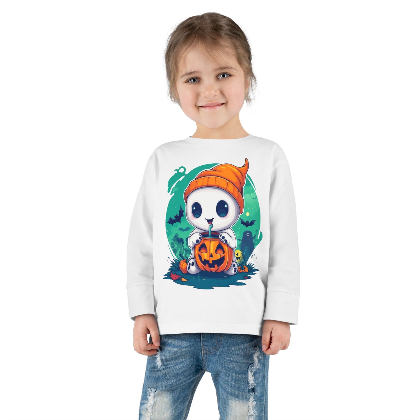 Toddler Long Sleeve Tee - Cute Halloween Design - Soft & Cozy Toddler Shirt