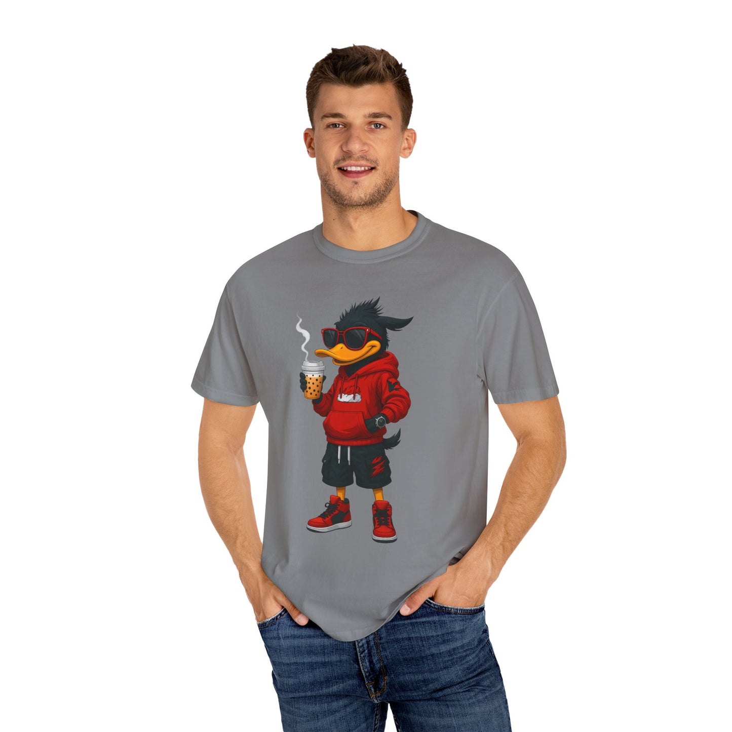 Cool Cartoon Duck Men's T-Shirt, Casual Graphic Tee, Fun Summer Shirt, Gift, Streetwear Style, Perfect for Parties
