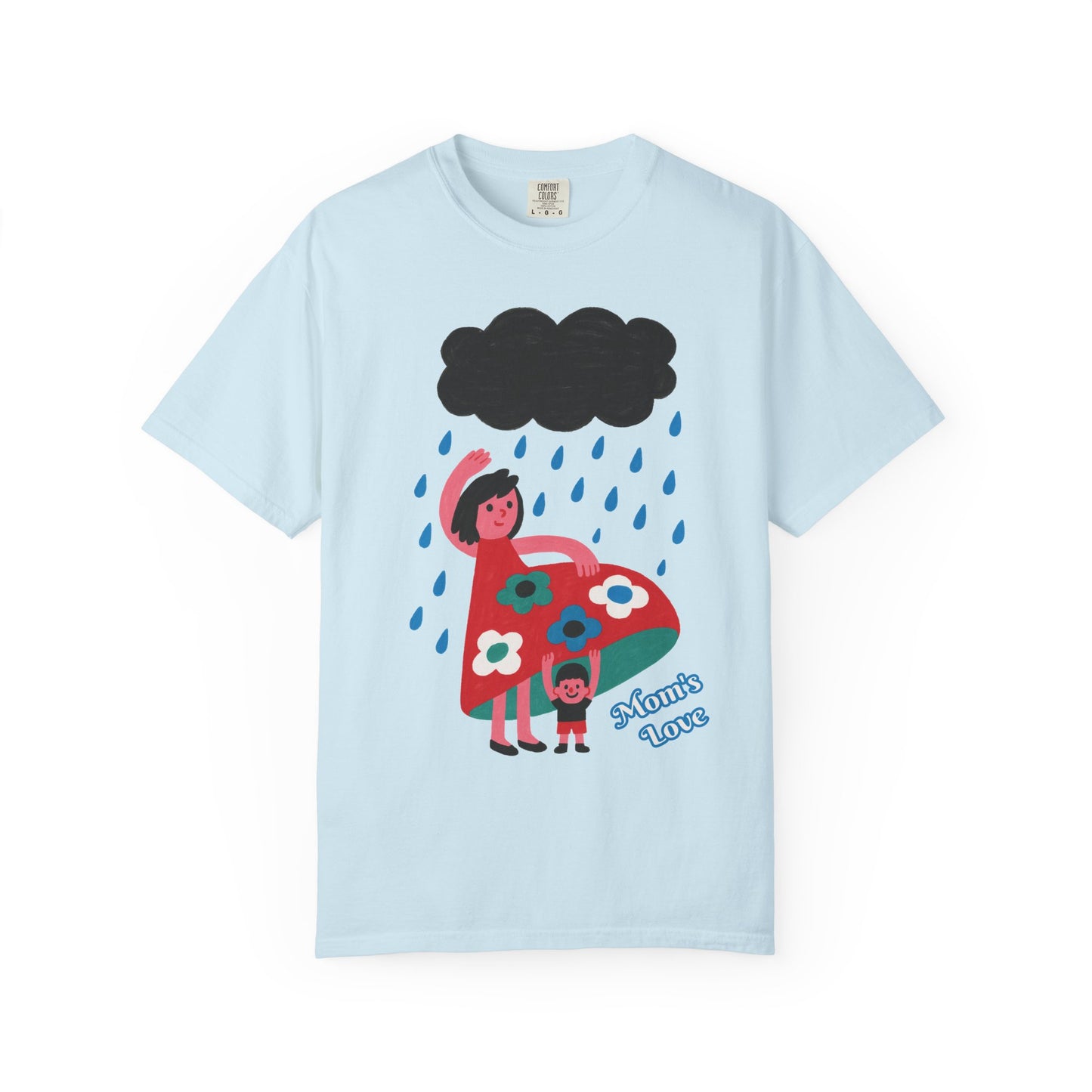 Colorful Rainy Day Unisex T-Shirt - Whimsical Design Featuring Flowers & Clouds - Mother's day Gift - Birthday Gift