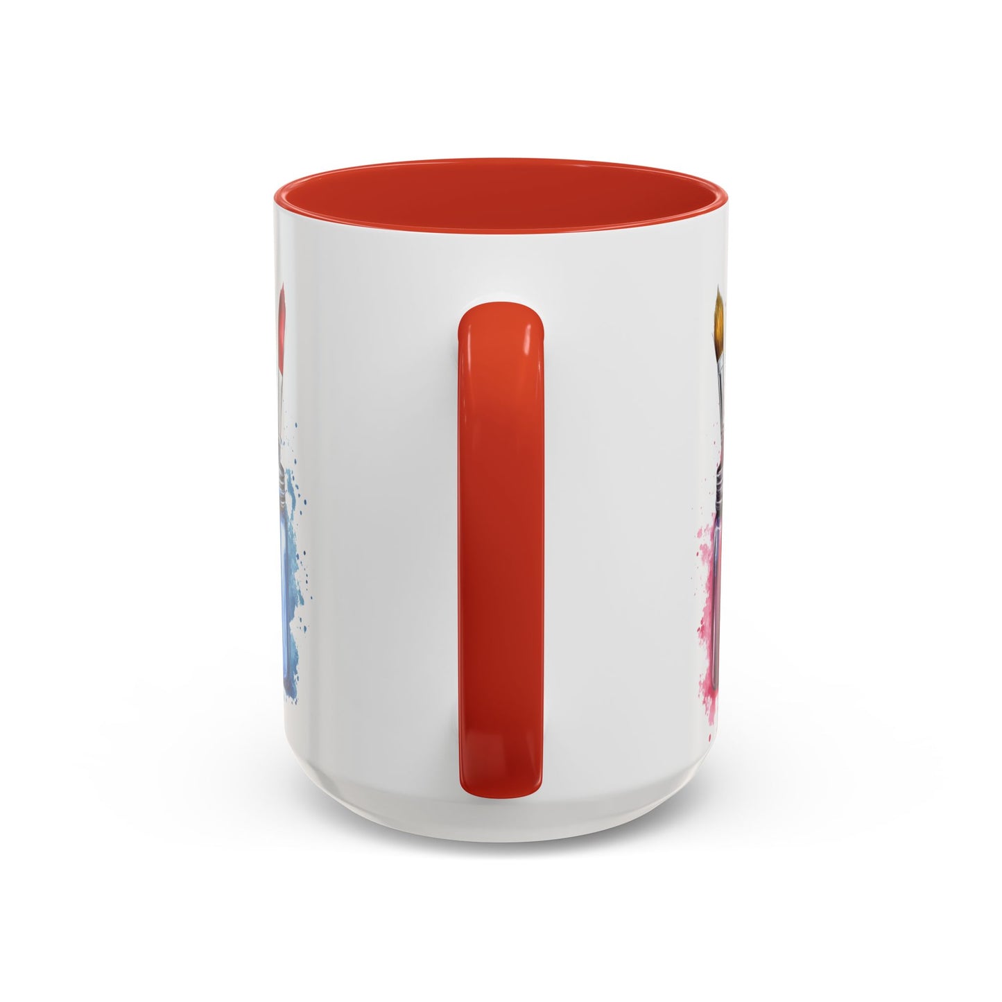 Paint Brushes Design Tea Cup - Accent Watercolor Coffee Mug, (11, 15oz)