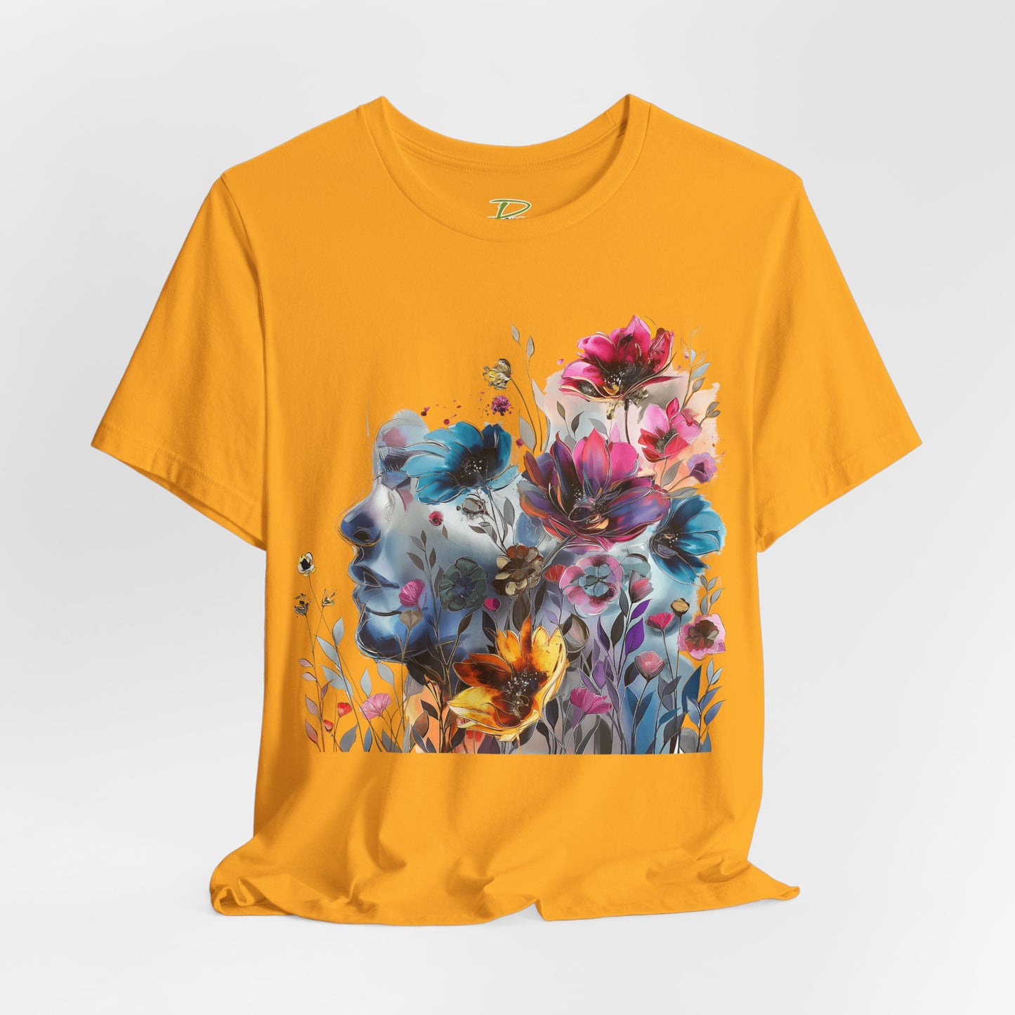 Floral Watercolor T-shirt for Women - Vibrant Artistic Tee - Lightweight Fabric Tee