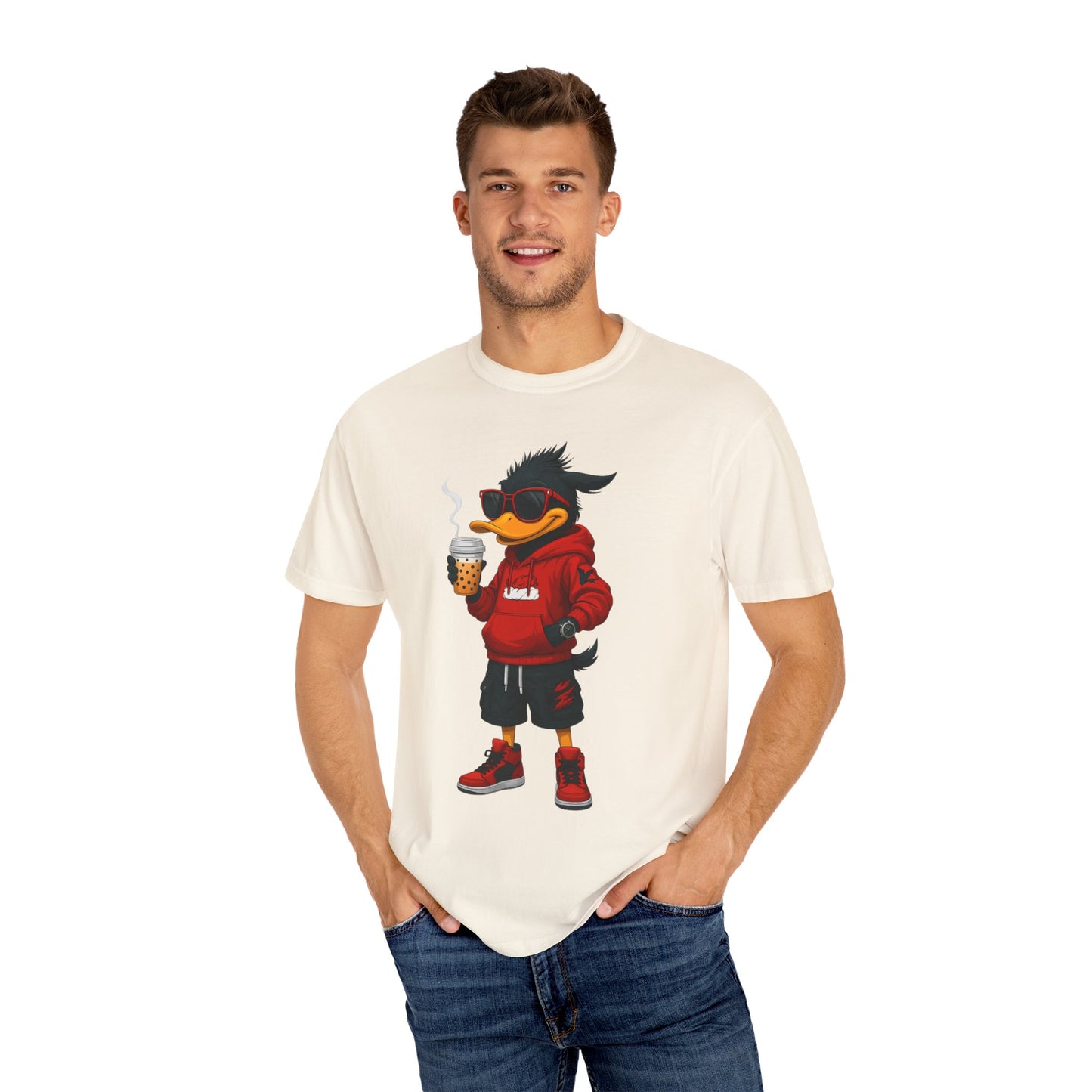 Cool Cartoon Duck Men's T-Shirt, Casual Graphic Tee, Fun Summer Shirt, Gift, Streetwear Style, Perfect for Parties
