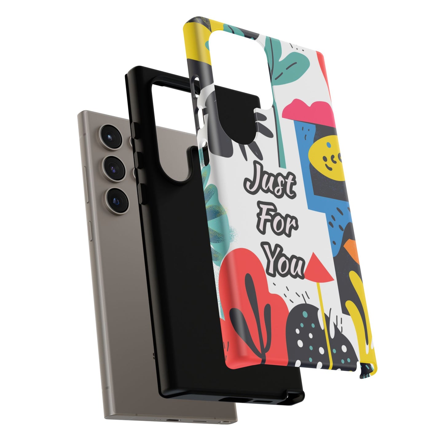 Colorful Phone Case with "Just For You" Design - Fun Gift, Unique Phone Accessory, Vibrant Design, Custom Gift Idea, Personal Touch