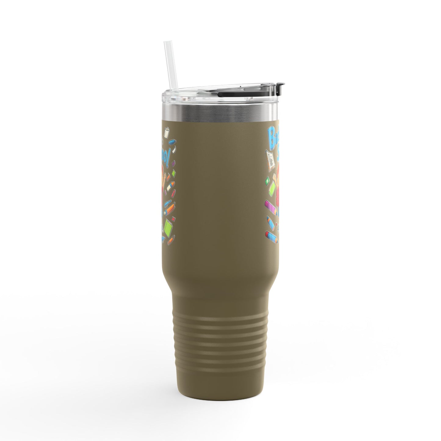 Back to School Insulated Travel Mug, 40oz - Colorful Design for Kids
