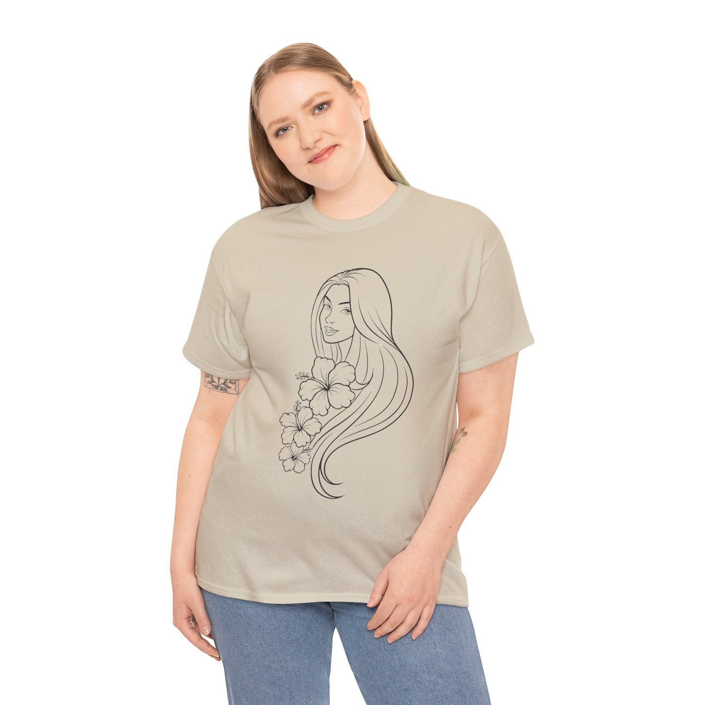 Floral Princess Cotton Tee - Chic Casual Wear - Birthday Gift - Mother's Day Gift