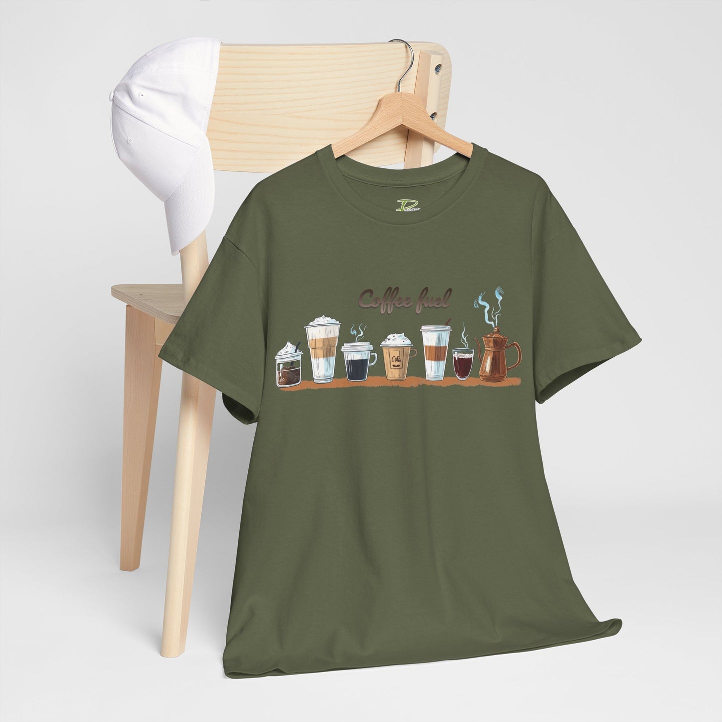 Coffee Cups T-shirt - Unisex Heavy Cotton Tee