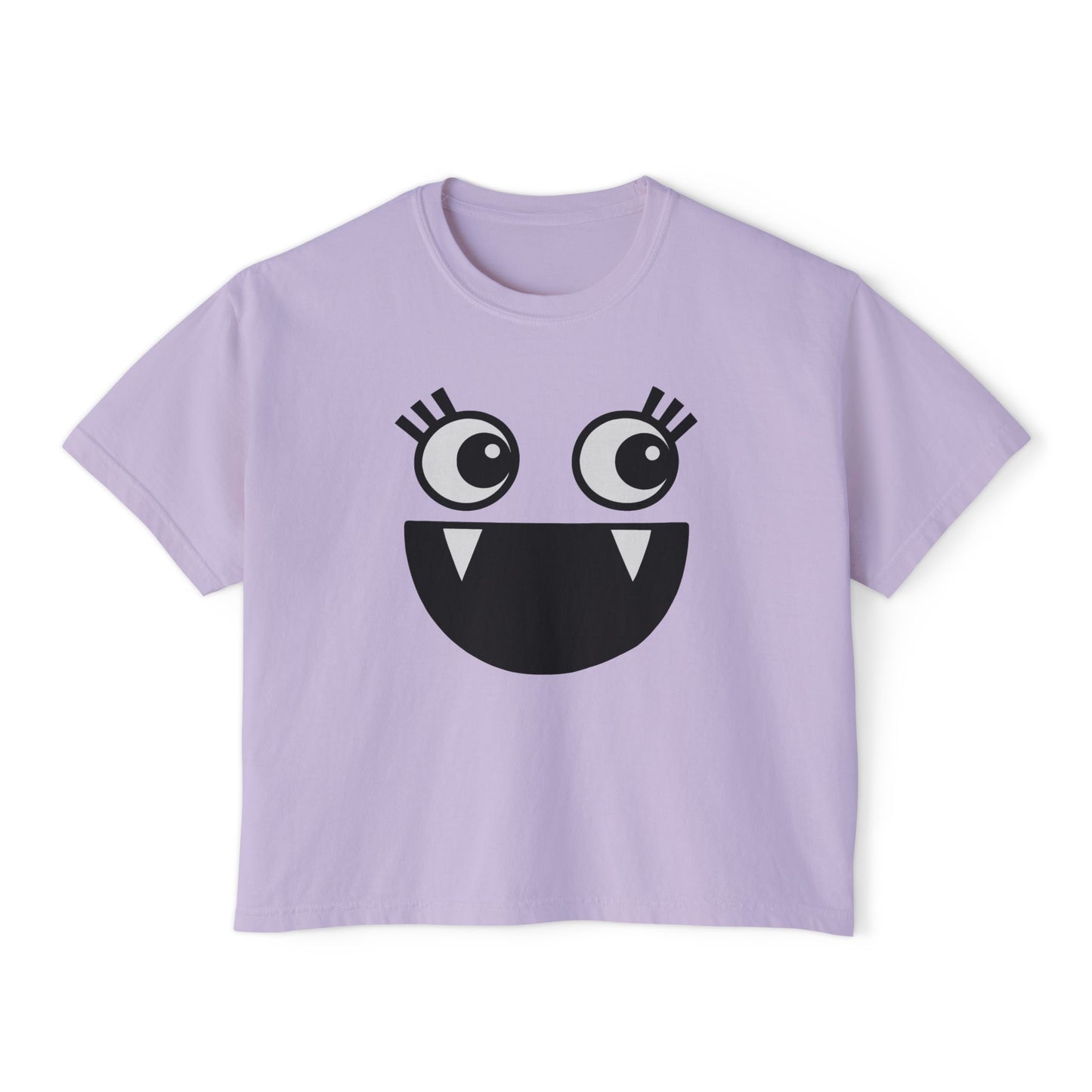 Cute Monster Women's Boxy Tee - Playful Graphic T-Shirt for Fun Style