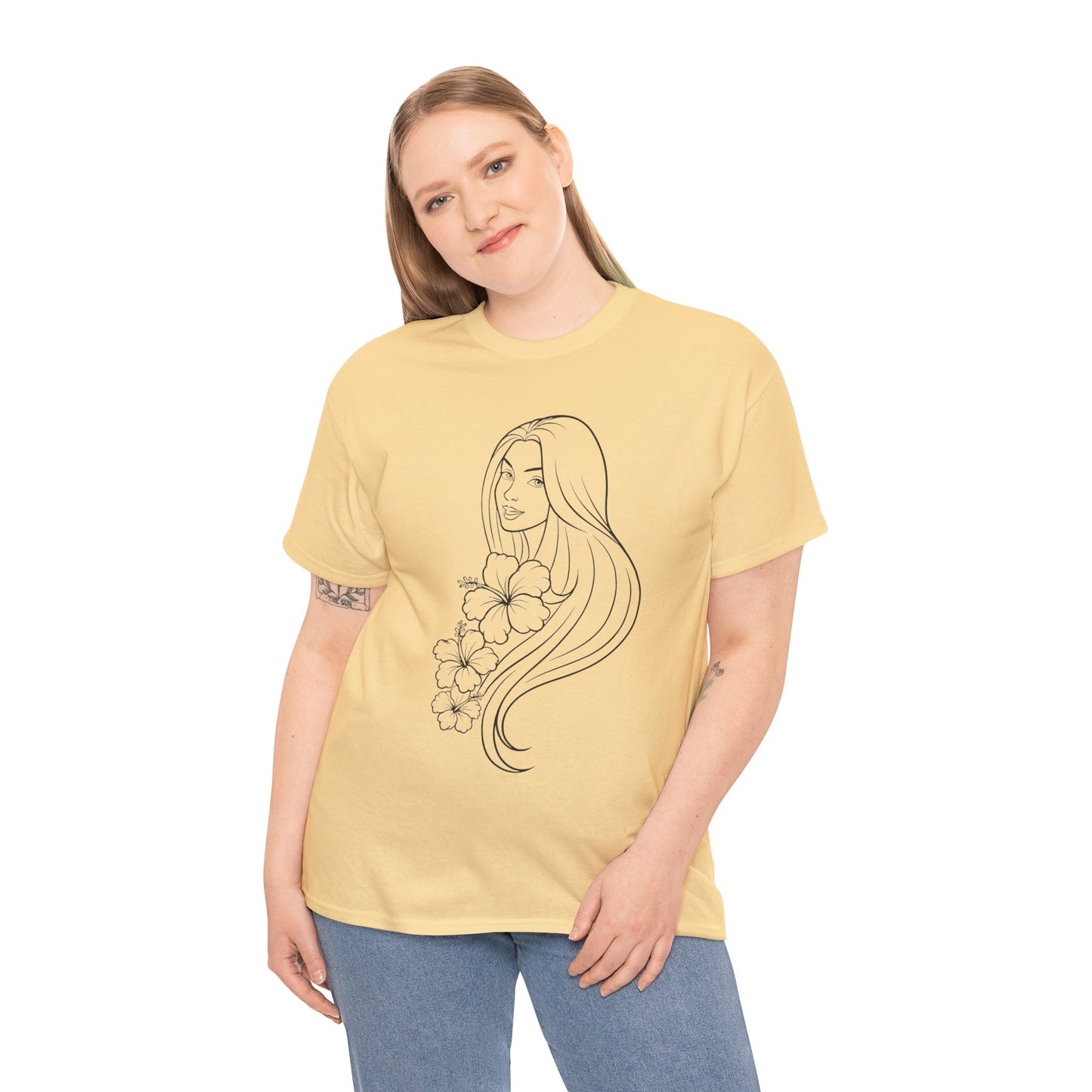 Floral Princess Cotton Tee - Chic Casual Wear - Birthday Gift - Mother's Day Gift