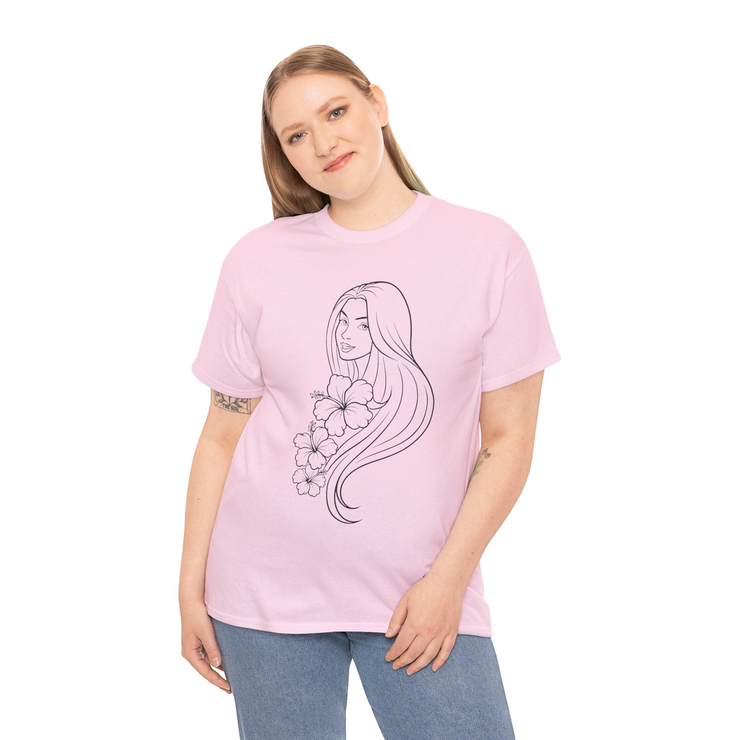 Floral Princess Cotton Tee - Chic Casual Wear - Birthday Gift - Mother's Day Gift