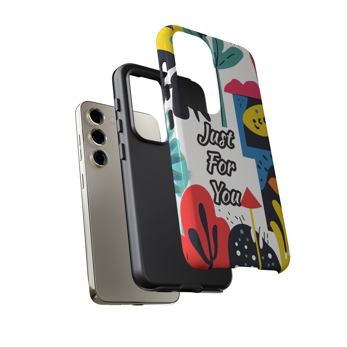 Colorful Phone Case with "Just For You" Design - Fun Gift, Unique Phone Accessory, Vibrant Design, Custom Gift Idea, Personal Touch