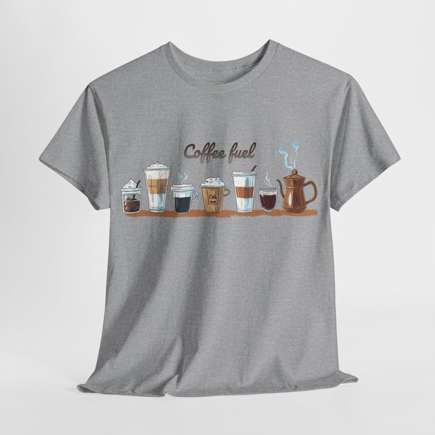 Coffee Cups T-shirt - Unisex Heavy Cotton Tee