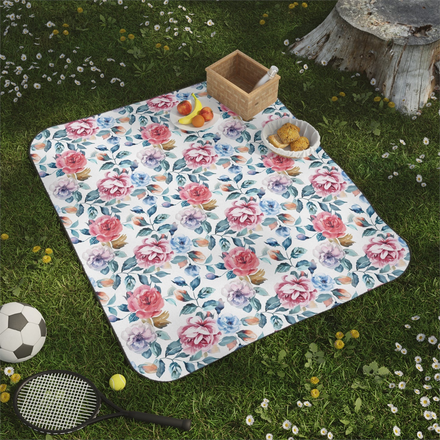 Floral Picnic Blanket - Soft and Stylish Outdoor Essential for Summer Gatherings