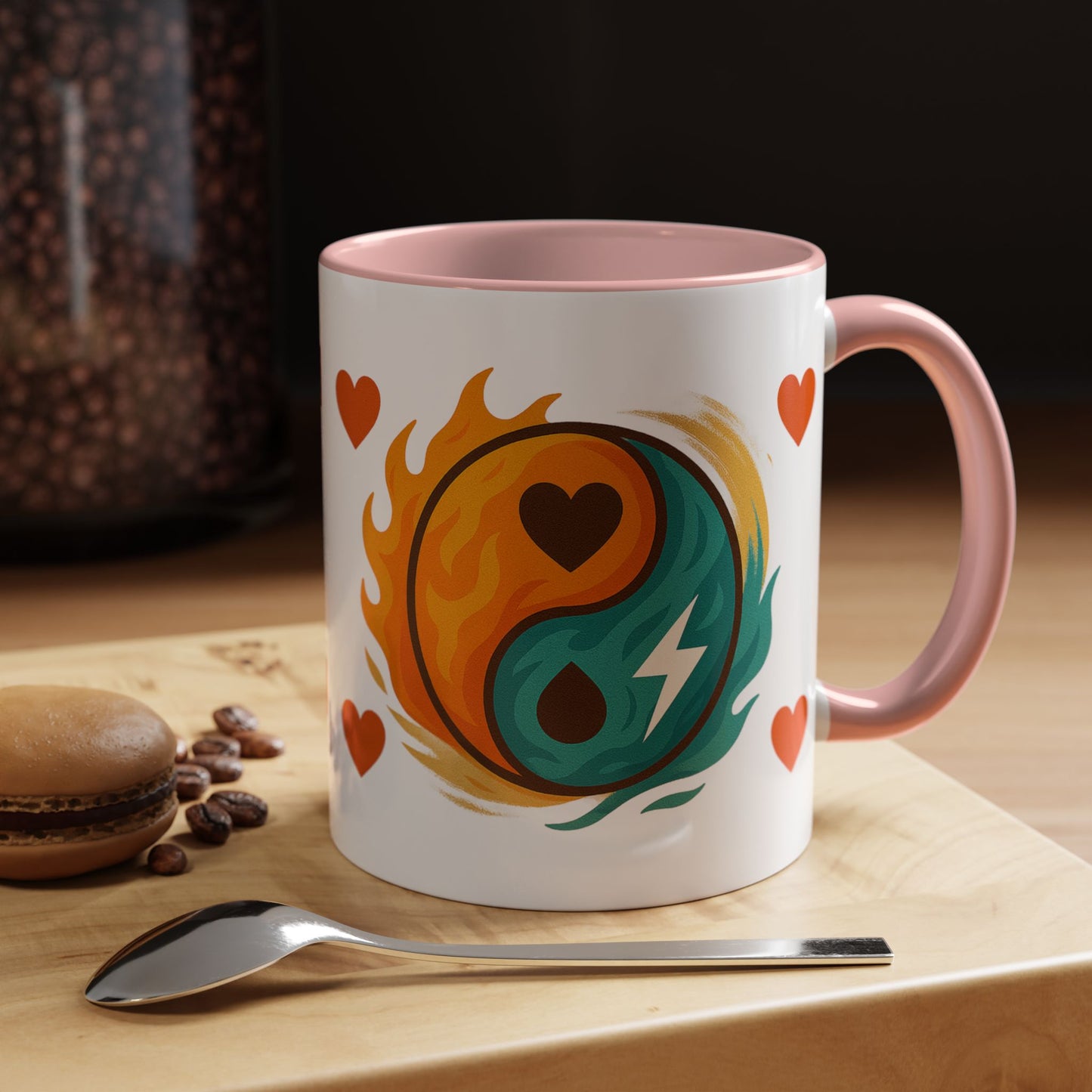 Bold Yin Yang Accent Coffee Mug – 11oz & 15oz – Perfect for Coffee Lovers
