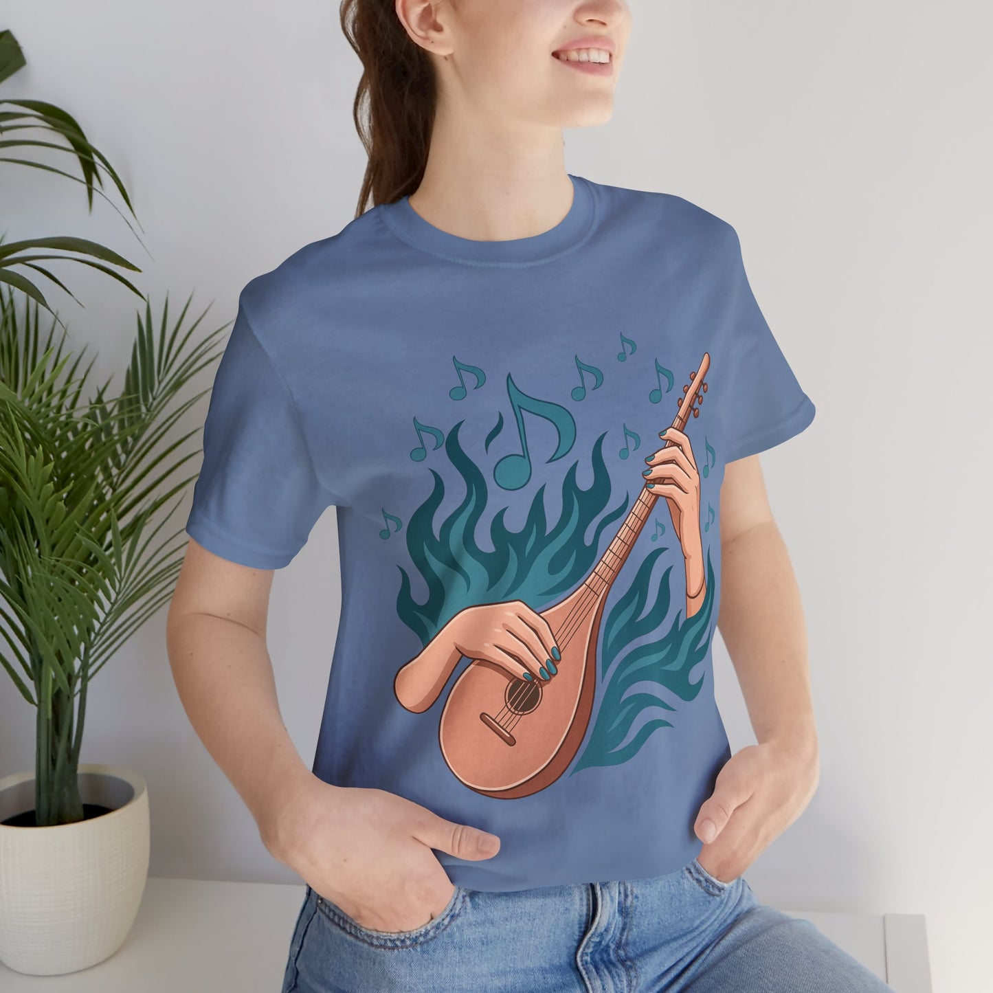 Musical Vibes Tee, Women's Graphic T-Shirt, Music Lover Gift, Casual Wear, Festival Outfit, Band Merch - Lightweight Fabric Tee