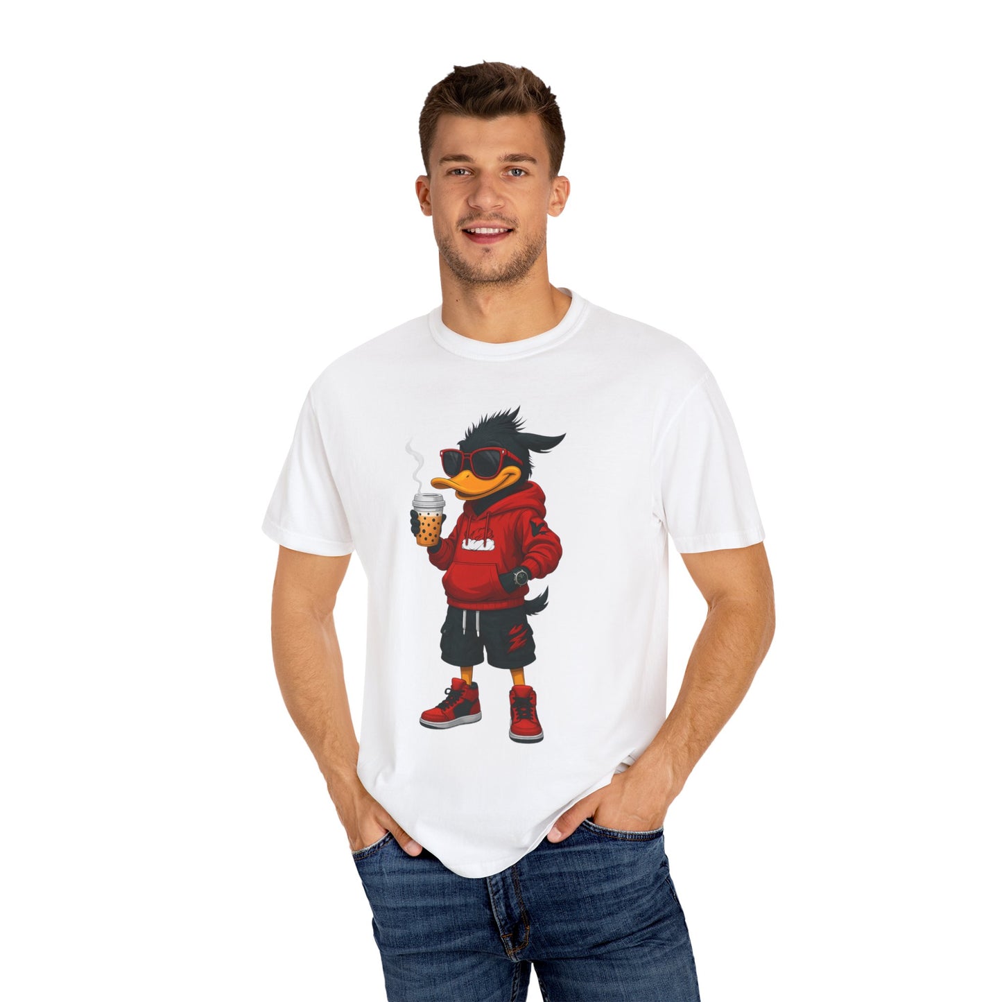 Cool Cartoon Duck Men's T-Shirt, Casual Graphic Tee, Fun Summer Shirt, Gift, Streetwear Style, Perfect for Parties