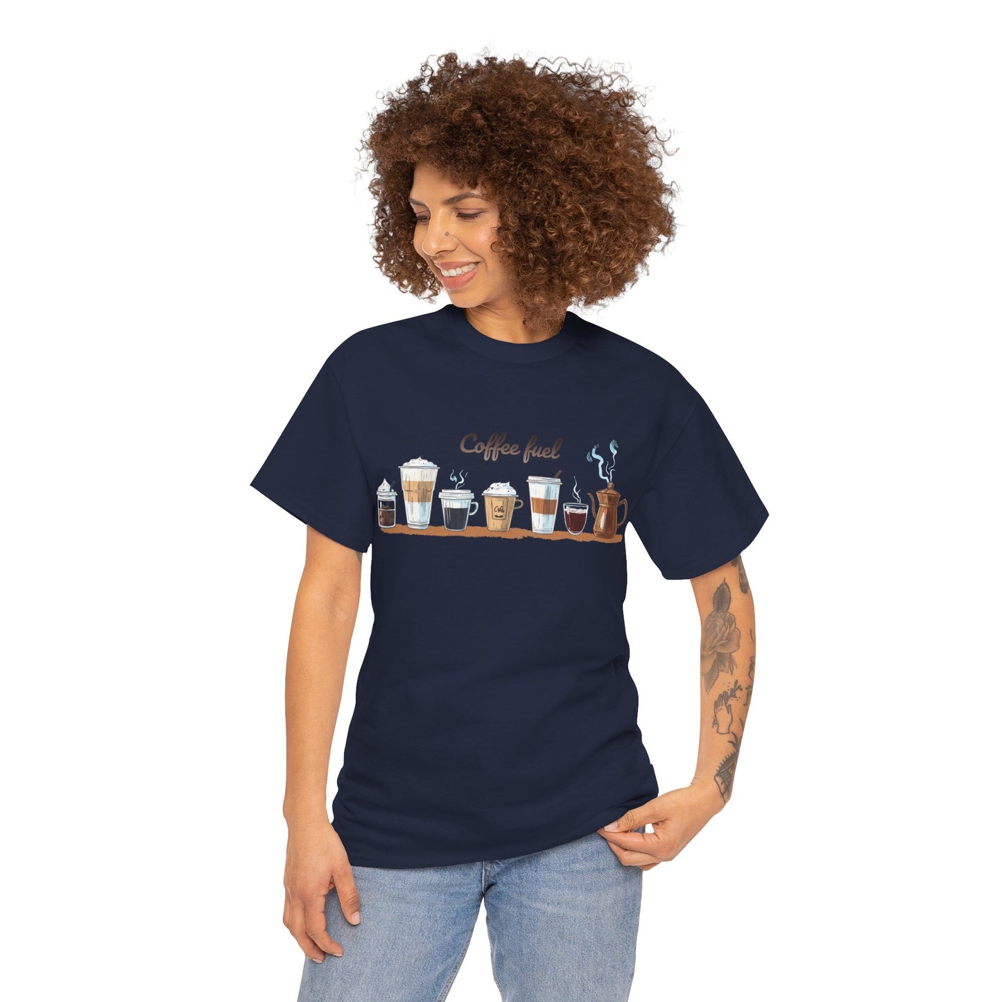 Coffee Cups T-shirt - Unisex Heavy Cotton Tee