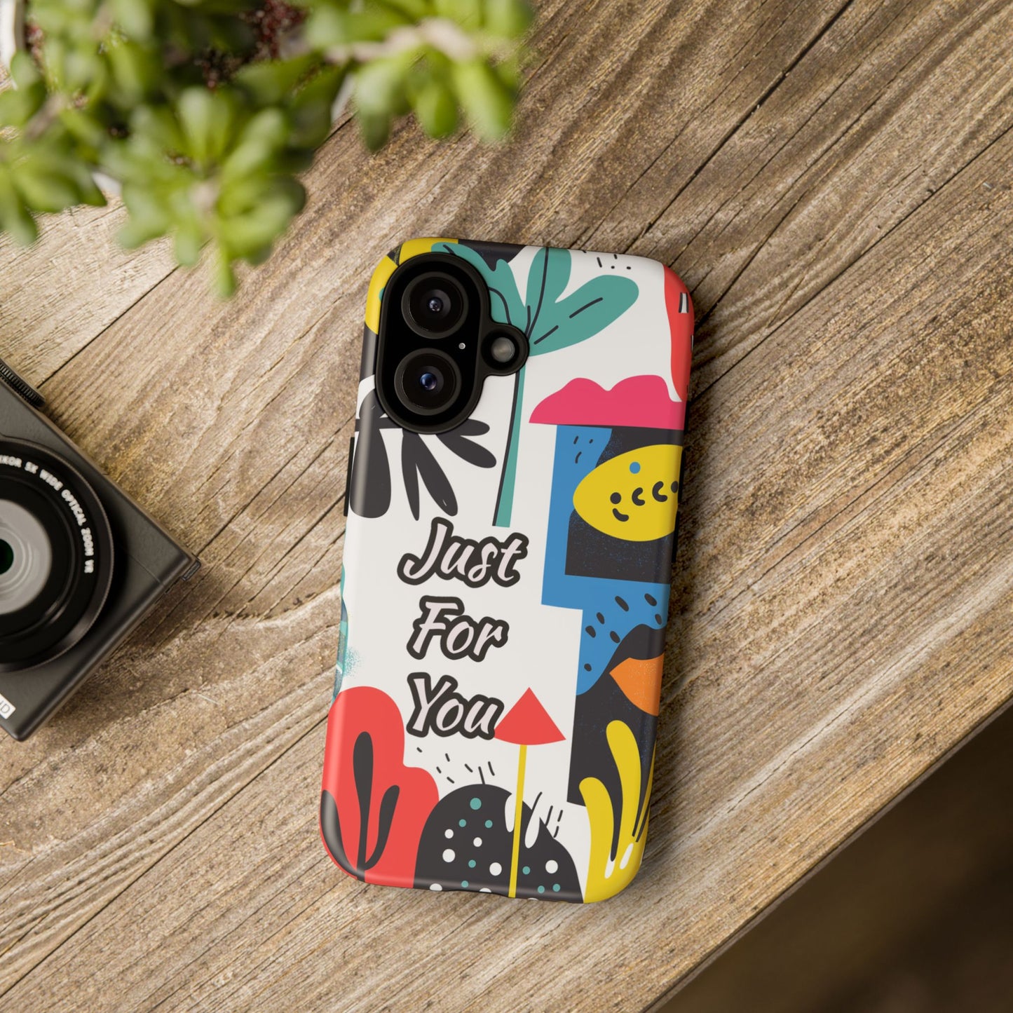Colorful Phone Case with "Just For You" Design - Fun Gift, Unique Phone Accessory, Vibrant Design, Custom Gift Idea, Personal Touch