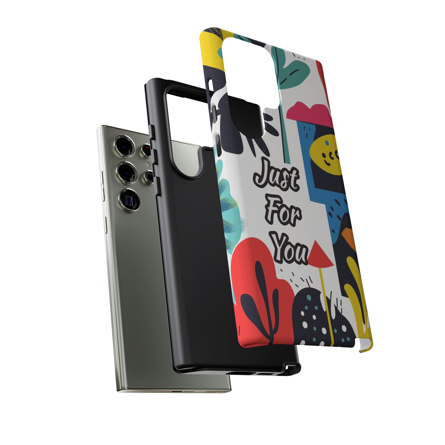 Colorful Phone Case with "Just For You" Design - Fun Gift, Unique Phone Accessory, Vibrant Design, Custom Gift Idea, Personal Touch