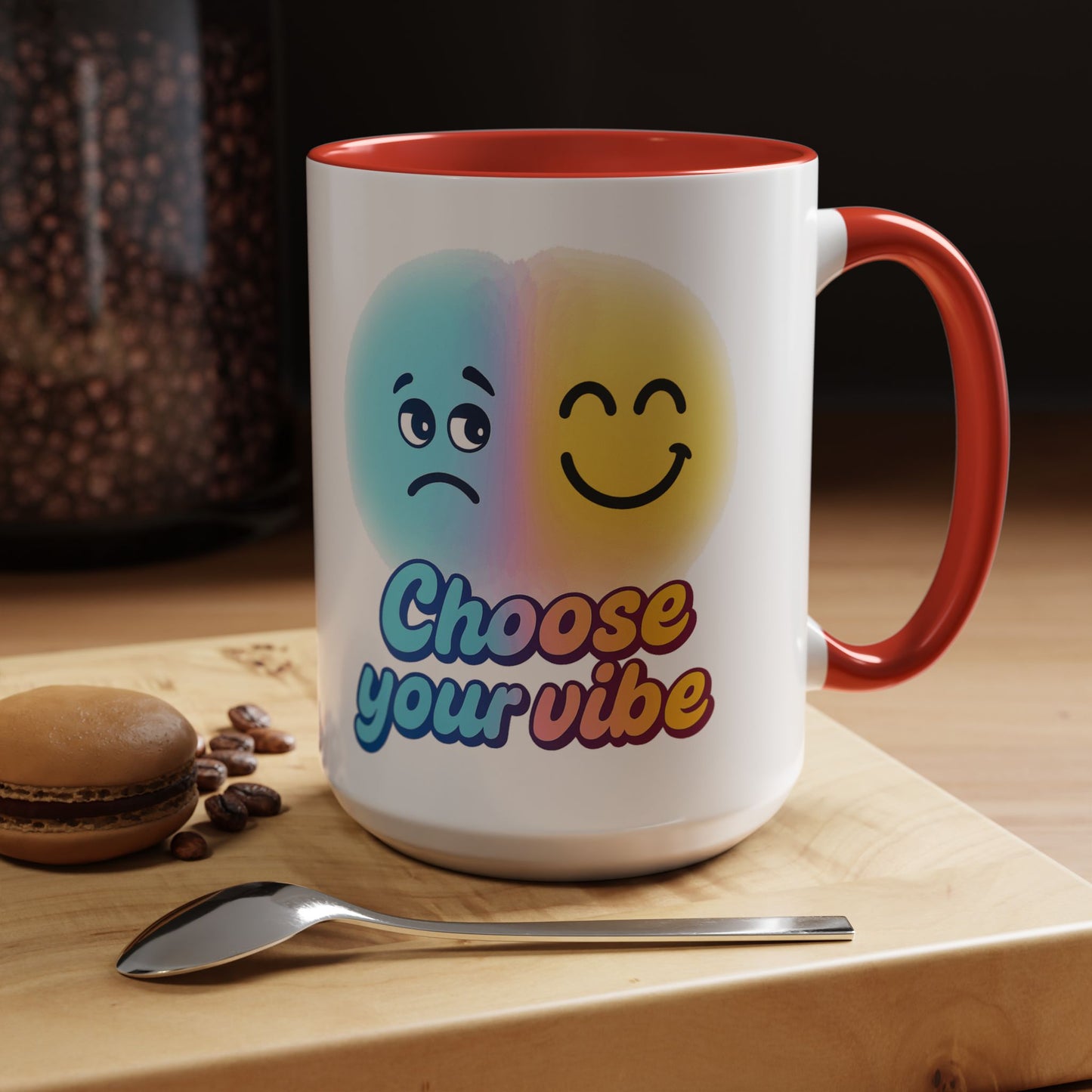 Choose Your Vibe Coffee Mug - Fun Accent Mug for Positive Energy, Happy Mood Gifts, Coffee Lovers, Unique Cup for Home or Office