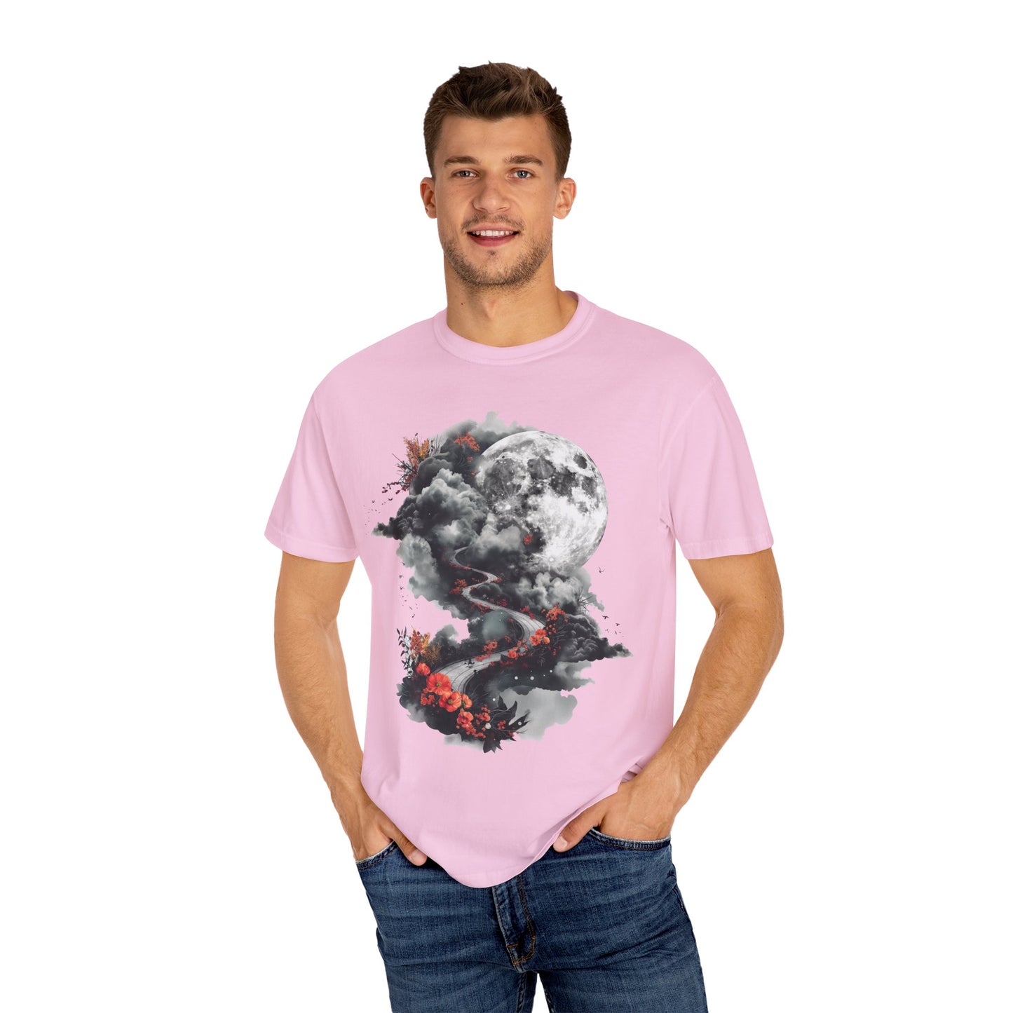 Artistic Moonlit T-Shirt - Soft Unisex Tee, Gift for Nature Lovers, Casual Wear, Boho Style, Handmade Gift