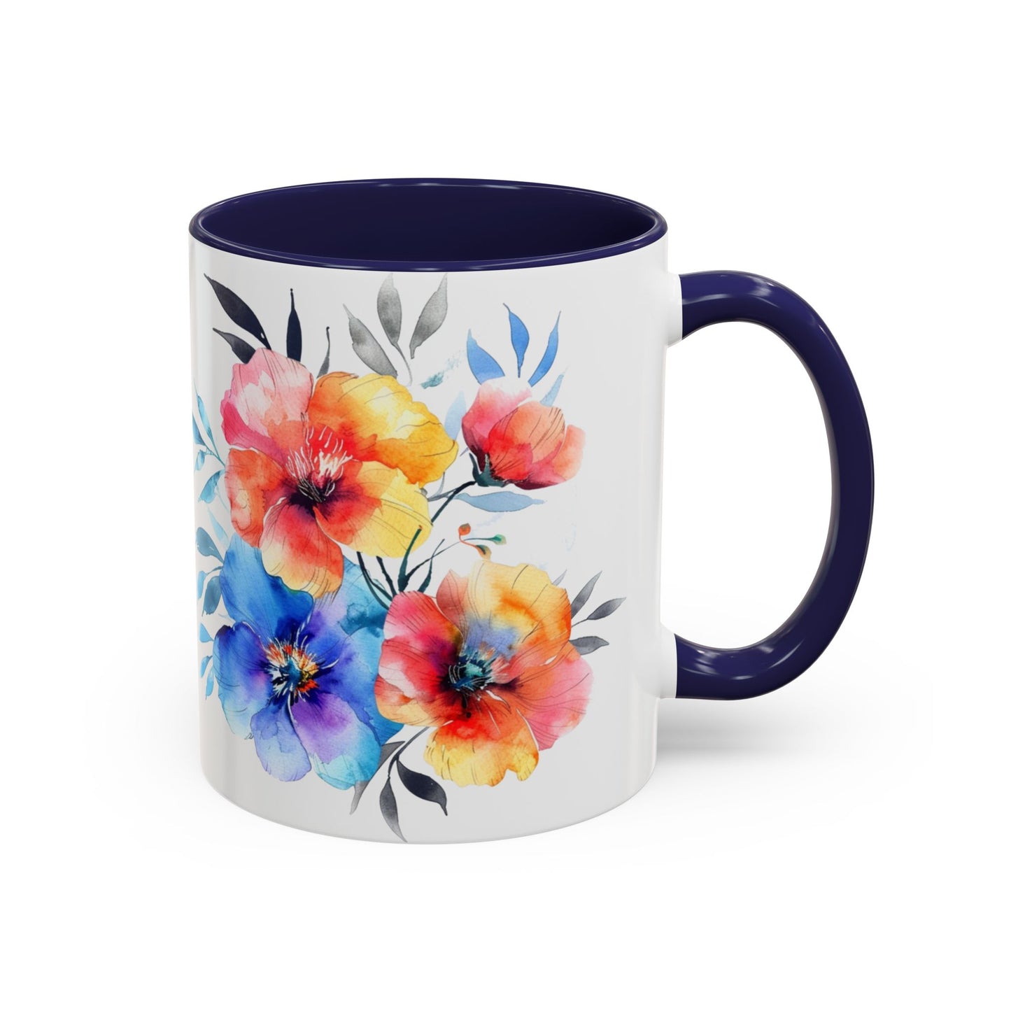 Oil colored Wildflowers Accent Coffee Mug, (11oz, 15oz)