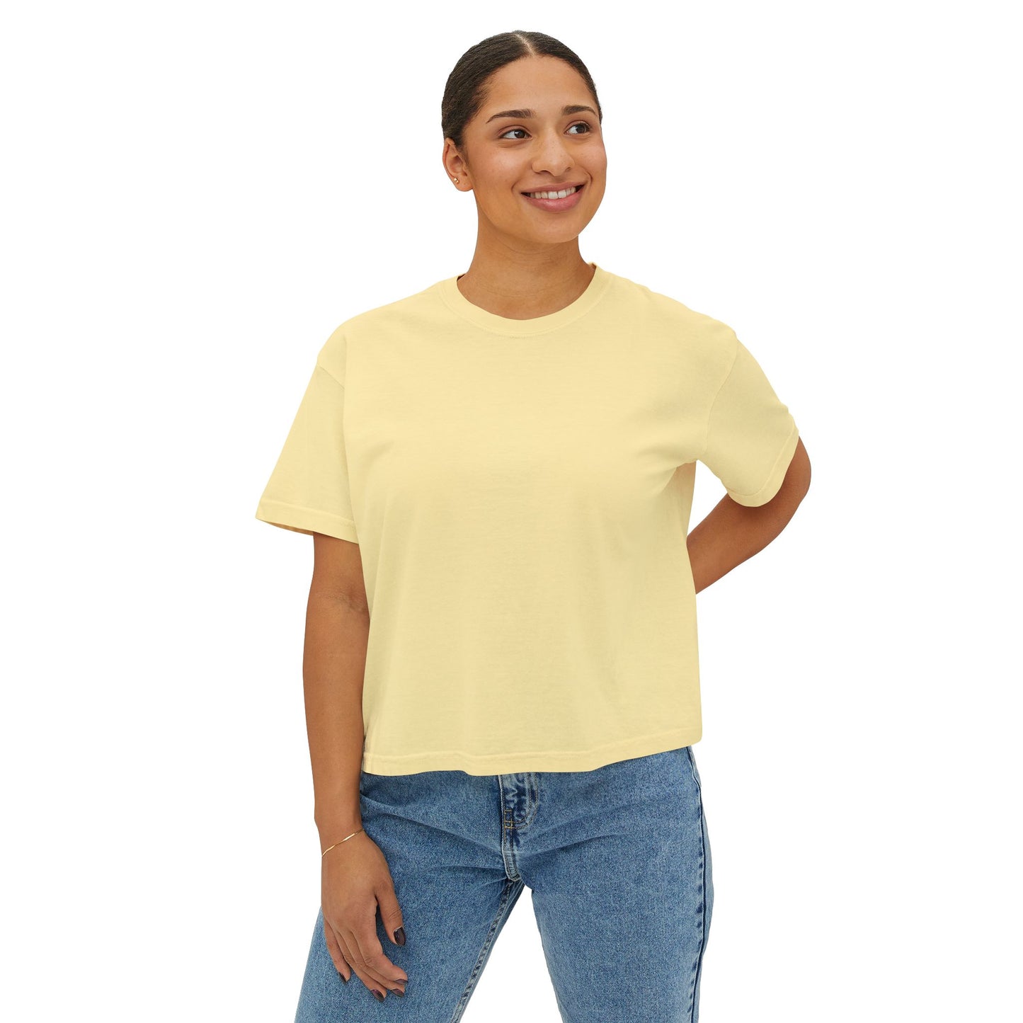 Artistic Women's Boxy Tee - Modern Graphic Top for Casual Style